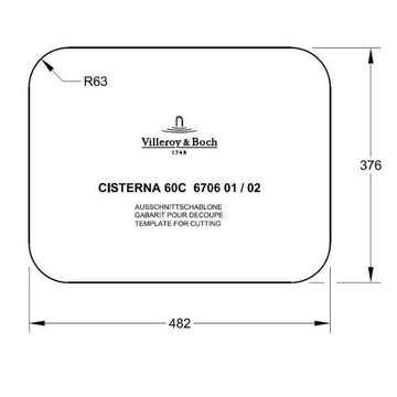 Villeroy & Boch Küchenspüle Villeroy & BochCisterna 60C mit Handbetätigung Classicline i4 Graphit, 55/44 cm