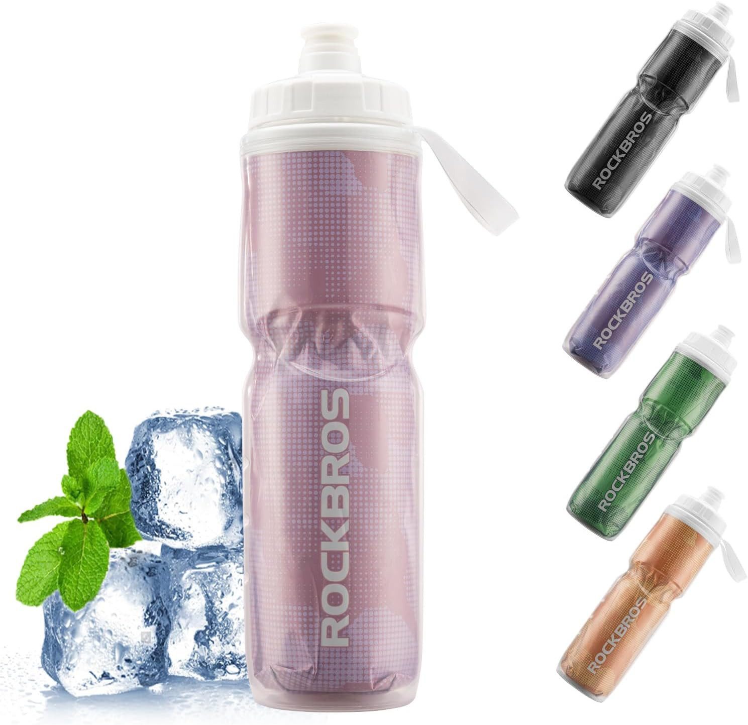 ROCKBROS Trinkflasche Fahrrad-Trinkflasche 670ml, auslaufsicher & BPA-frei, rosa
