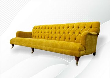 JVmoebel Chesterfield-Sofa Gelbe große Chesterfield Couch modernes Sofa Luxus Neu, Made in Europe