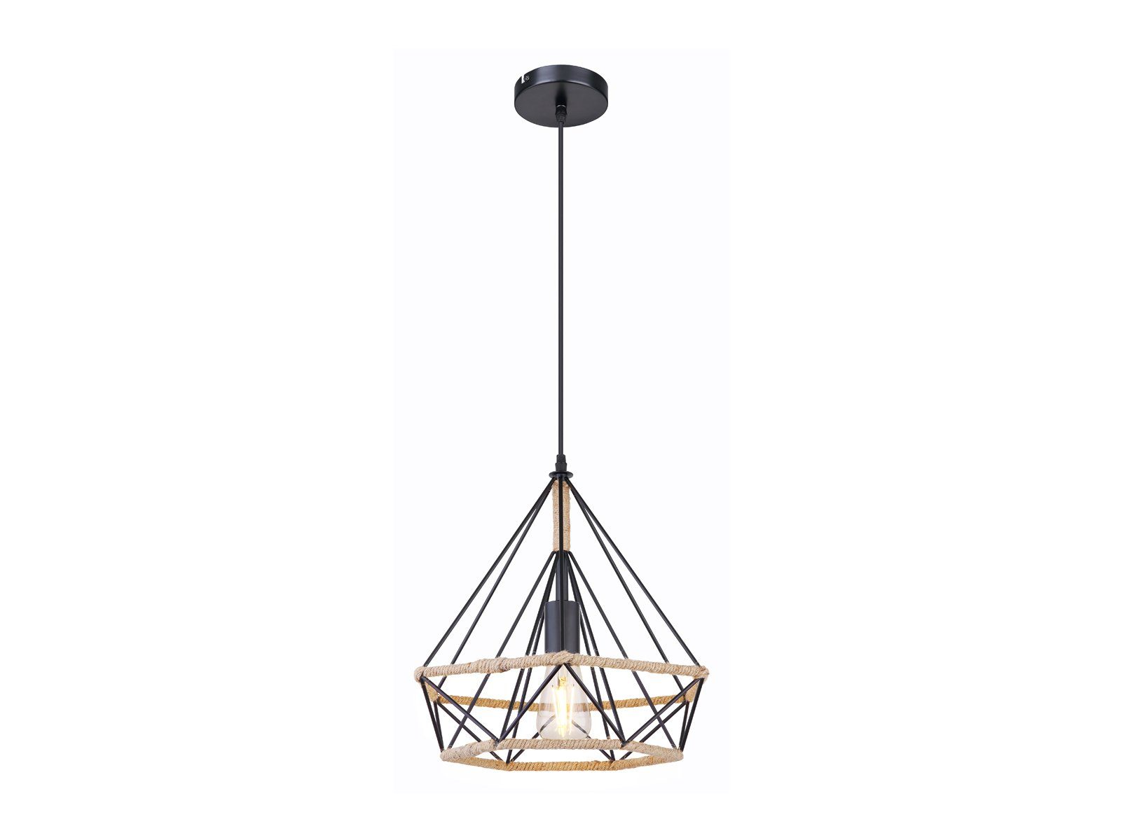 GLOBO LIGHTING LED Pendelleuchte, Dimmfunktion, LED wechselbar, Warmweiß, mit Draht-gitter Lampenschirm Ø 38cm über Esstisch & Kochinsel hängend