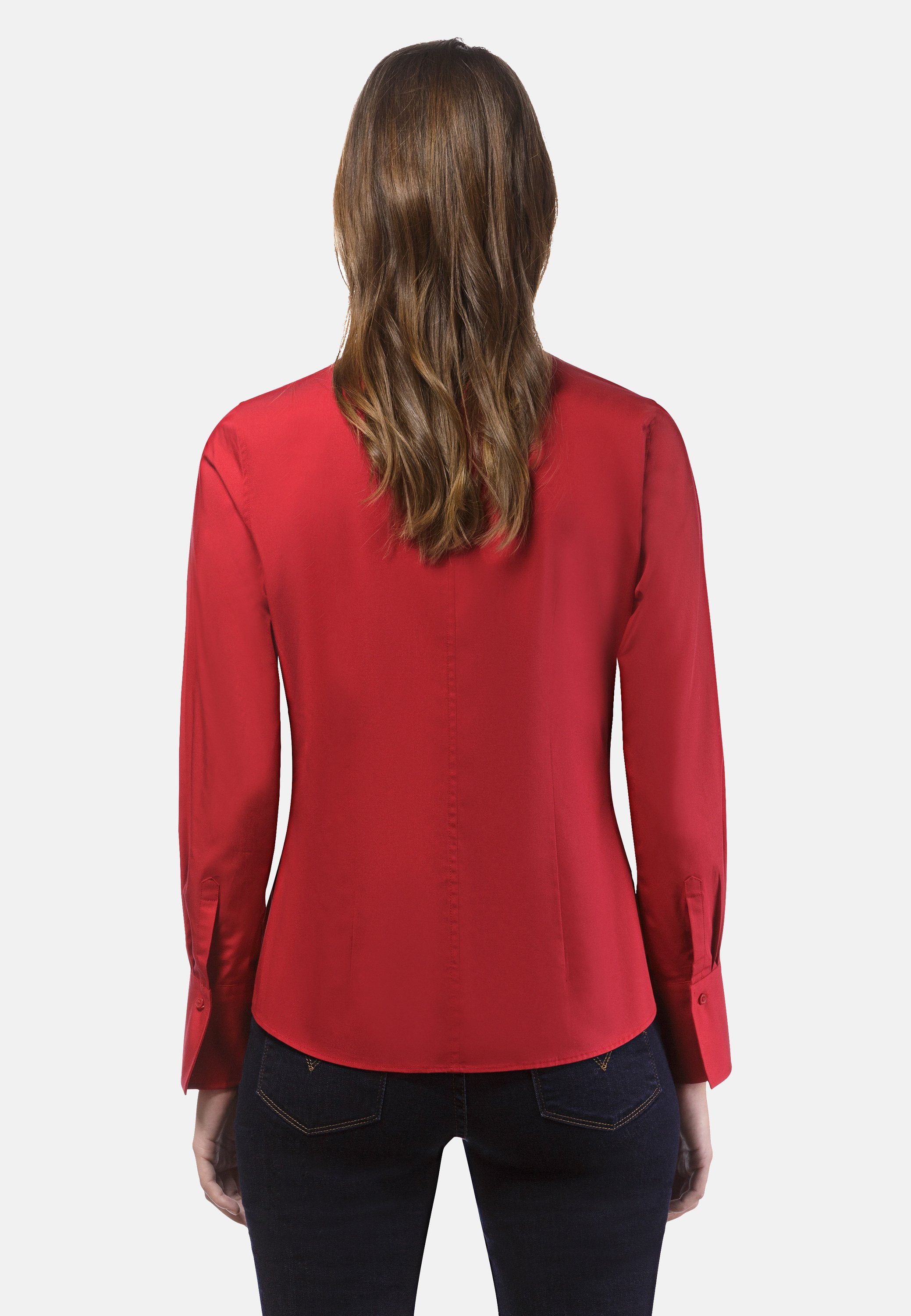 Vincenzo Boretti Klassische Bluse leicht tailliert Kelchkragen günstig online kaufen