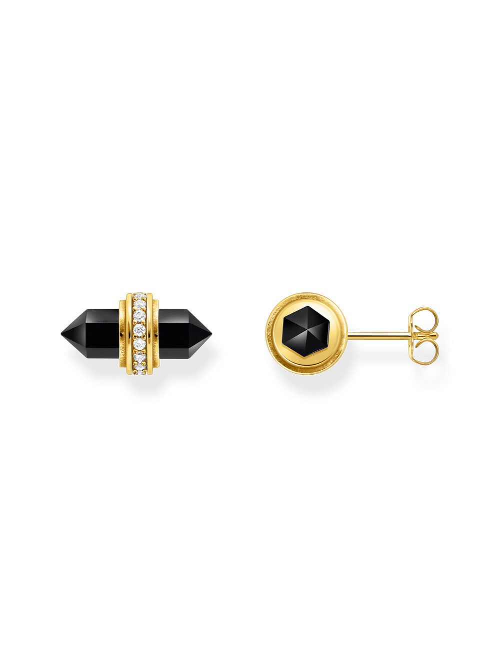 THOMAS SABO Single-Ohrstecker Thomas Sabo H2281-177-11 Goldene Ohrstecker mit schwarzem Onyx Damen