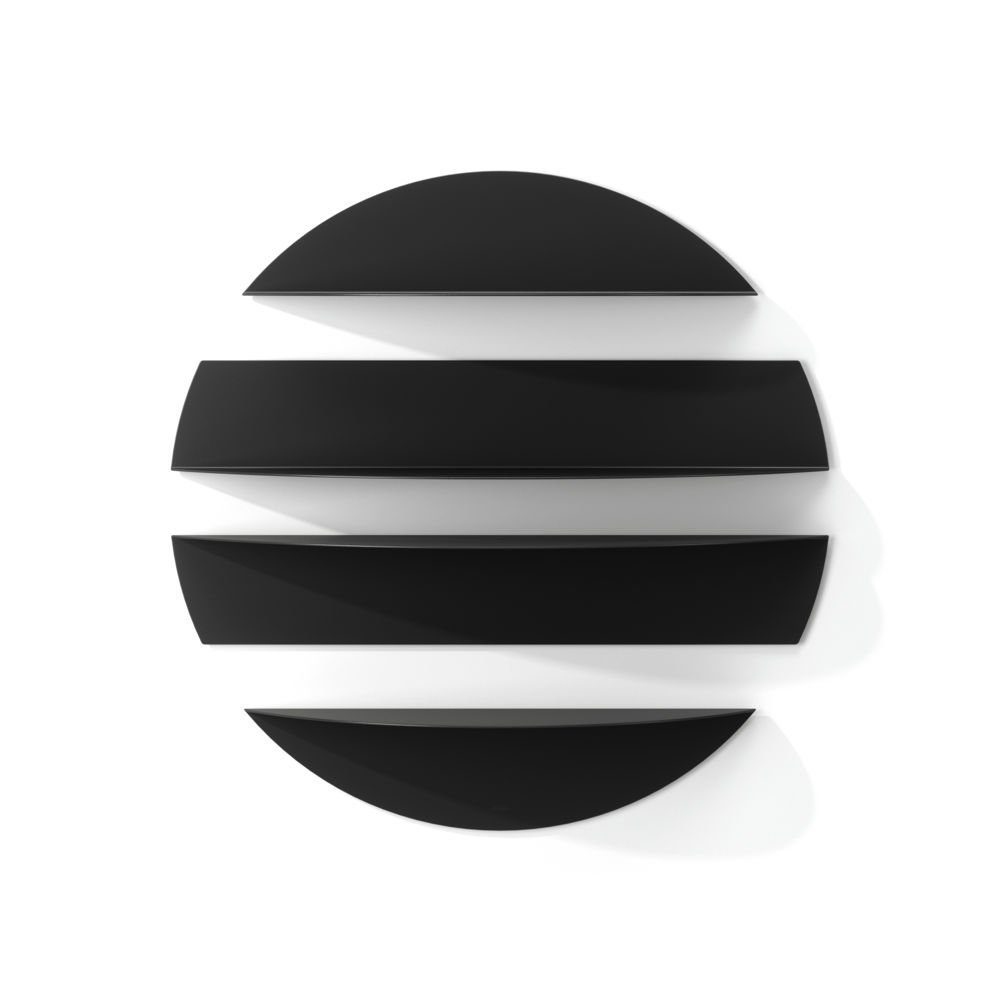 Umbra Wandregal Solis, Schwarz, 76x76cm, rundes Metallregal mit 4 separaten günstig online kaufen