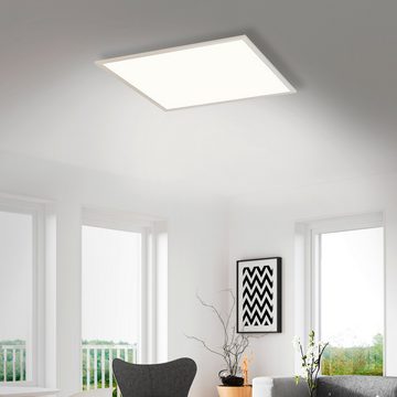 Briloner Leuchten LED Deckenleuchte 7192-016, ultraflach, LED fest verbaut, Neutralweiß, Deckenlampe, 59,5x59,5x6cm, Weiß, 38W, Wohnzimmer, Schlafzimmer, Flur