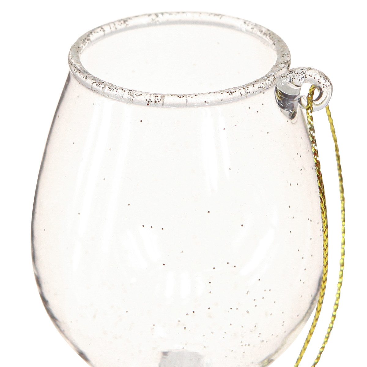 Kaemingk Baumbehang Dekohänger Gläser Klar Gold 9cm Set Silvester Deko, 2 Stück