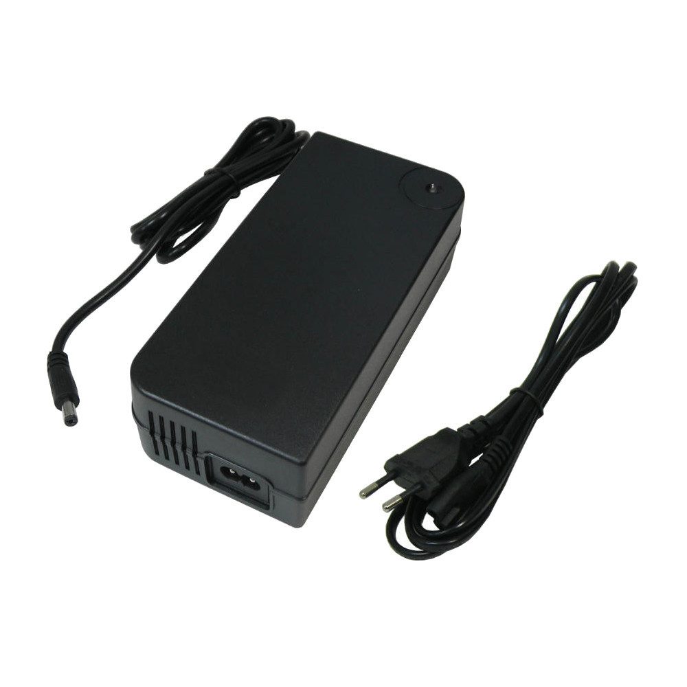 Trade-Shop Ladegerät 42V 3A passend für Elektro-Fahrräder von Aldi, Lidl Netzteil (Länge: ca. 2m / 5,5mm x 2,1mm Rundstecker / mit integriertem Lüfter)