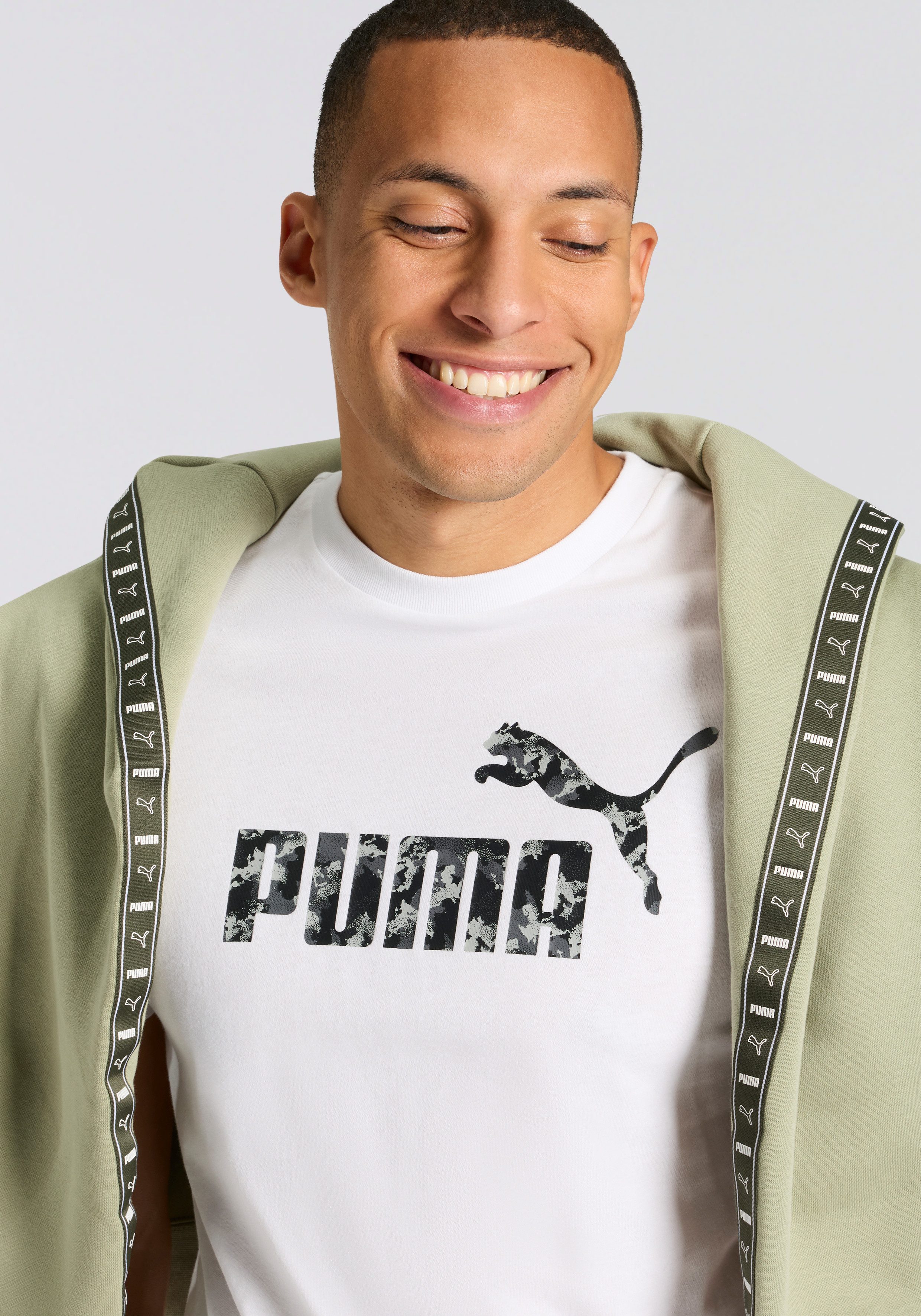 PUMA T-Shirt ESS CAMO TEE gerade Passform, Kurzarm, für Alltag und Freizeit