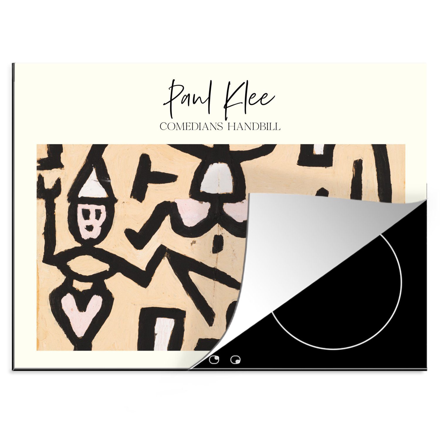 MuchoWow Herdblende-/Abdeckplatte Komödianten Handzettel - Paul Klee - Alte Meister, Vinyl, (1 tlg), 70x52 cm, Mobile Arbeitsfläche nutzbar, Ceranfeldabdeckung