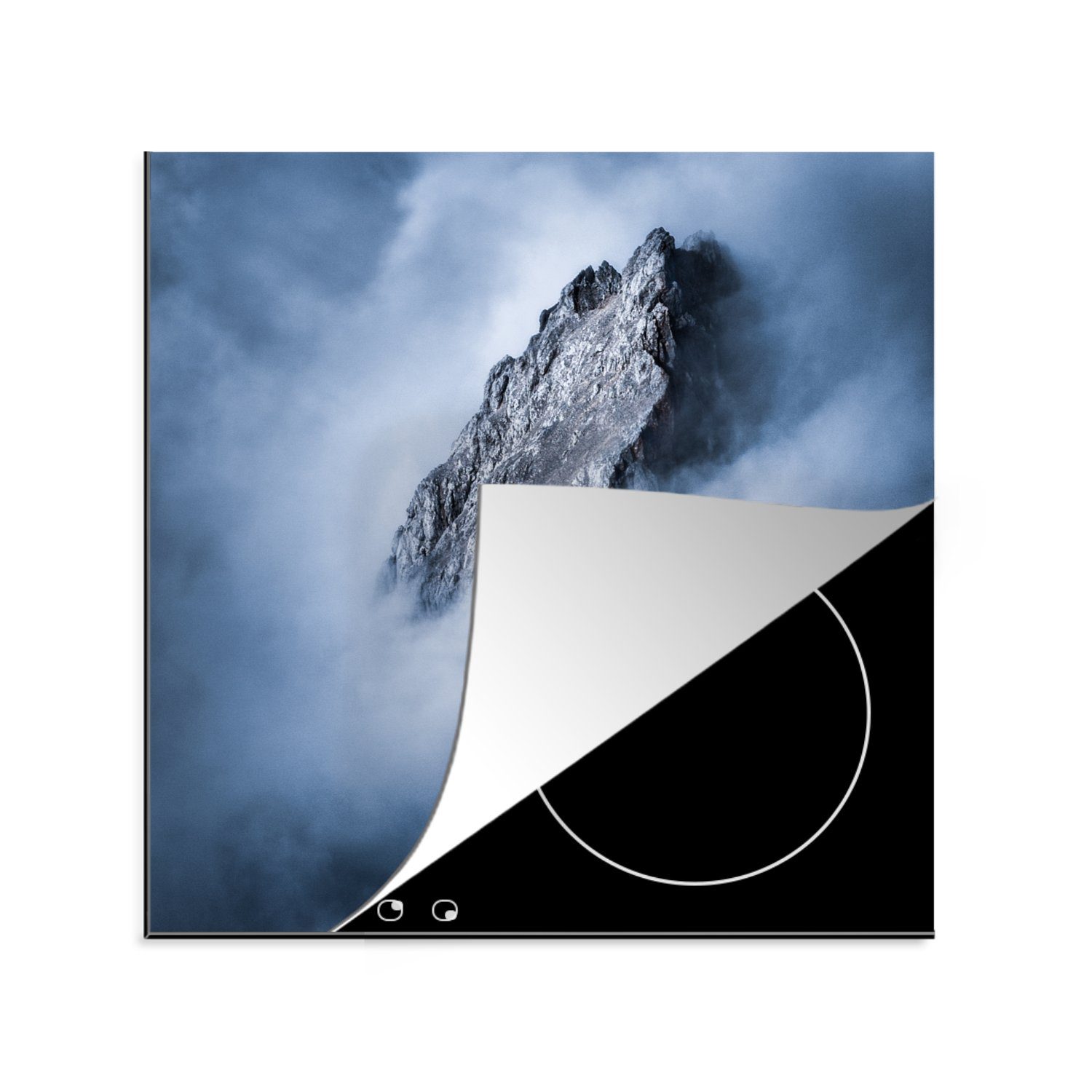 Arbeitsplatte cm, küche - Alpen Ceranfeldabdeckung, Vinyl, 78x78 Deutschland, Zugspitze (1 Herdblende-/Abdeckplatte für MuchoWow tlg), -