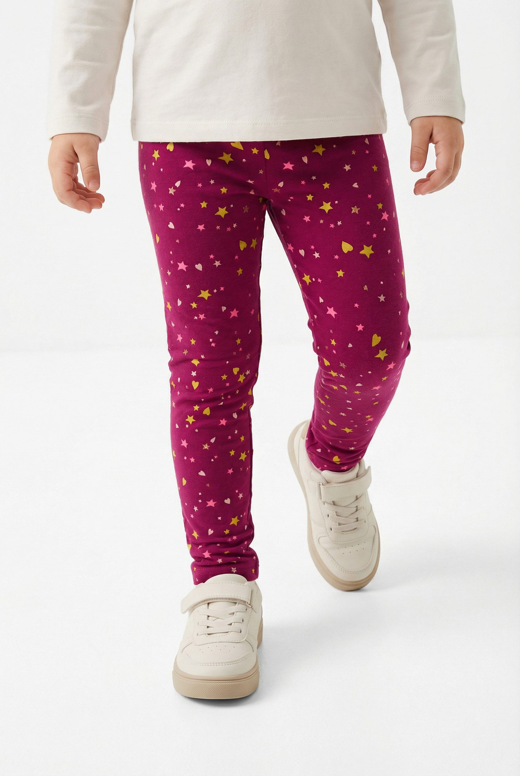 happy girls Sweatleggings im tollen Sternen-Herzen-Alloverprint
