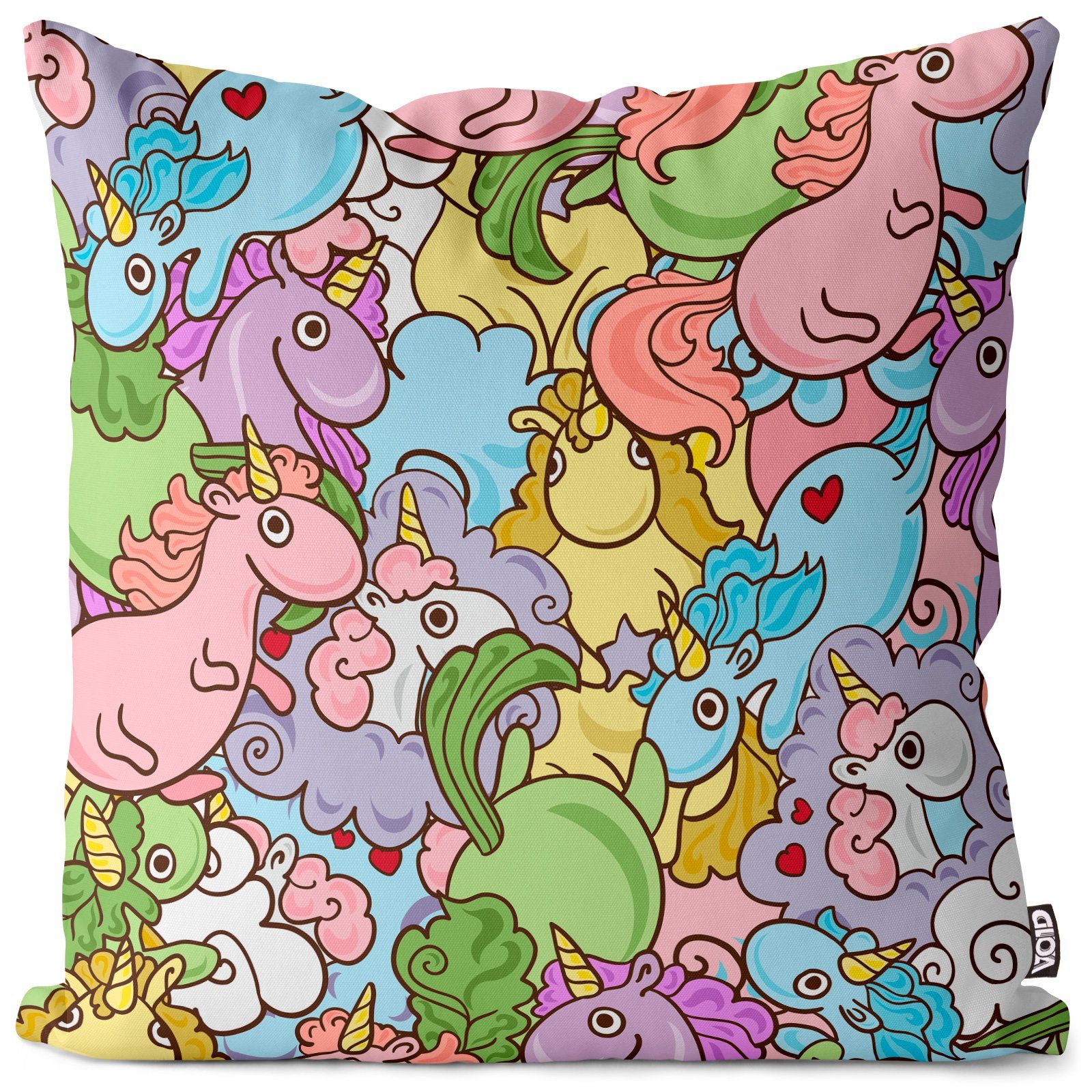 VOID Kissenbezug, (1 Stück), Einhorn Märchen Wald Geschichten Mädchen