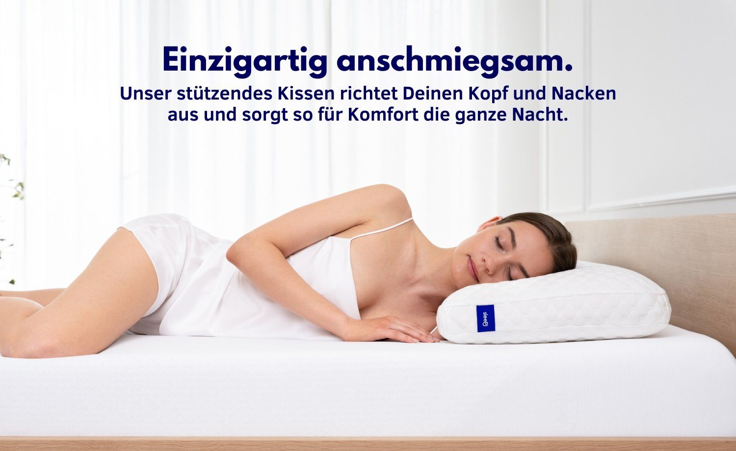 Nackenstützkissen Memory Foam Kissen, Ergonomisches Nackenstützkissen,  Orthopädisches, IDEA, Set, Kissen vom OEKO-TEX® und CertiPUR Getestet,  Bauchschläferkissen, Antischnarchkissen für Erwachsene(62*34.5*12/8CM)