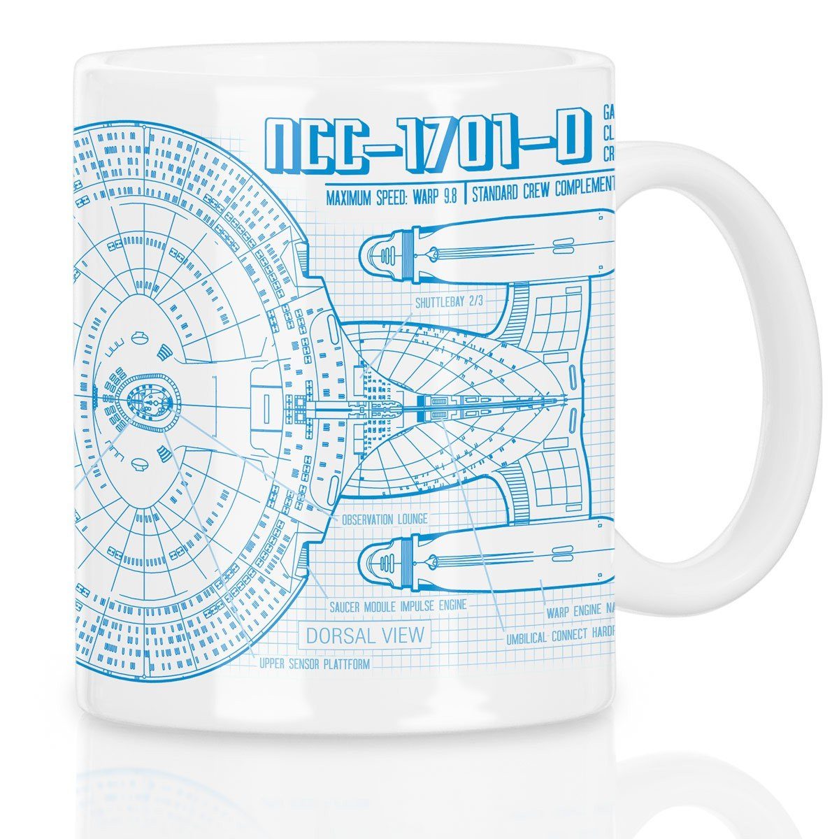 style3 Tasse, Keramik, NCC-1701-D Kaffeebecher Tasse star trek trekkie enterprise raumschiff das nächste jahrhundert