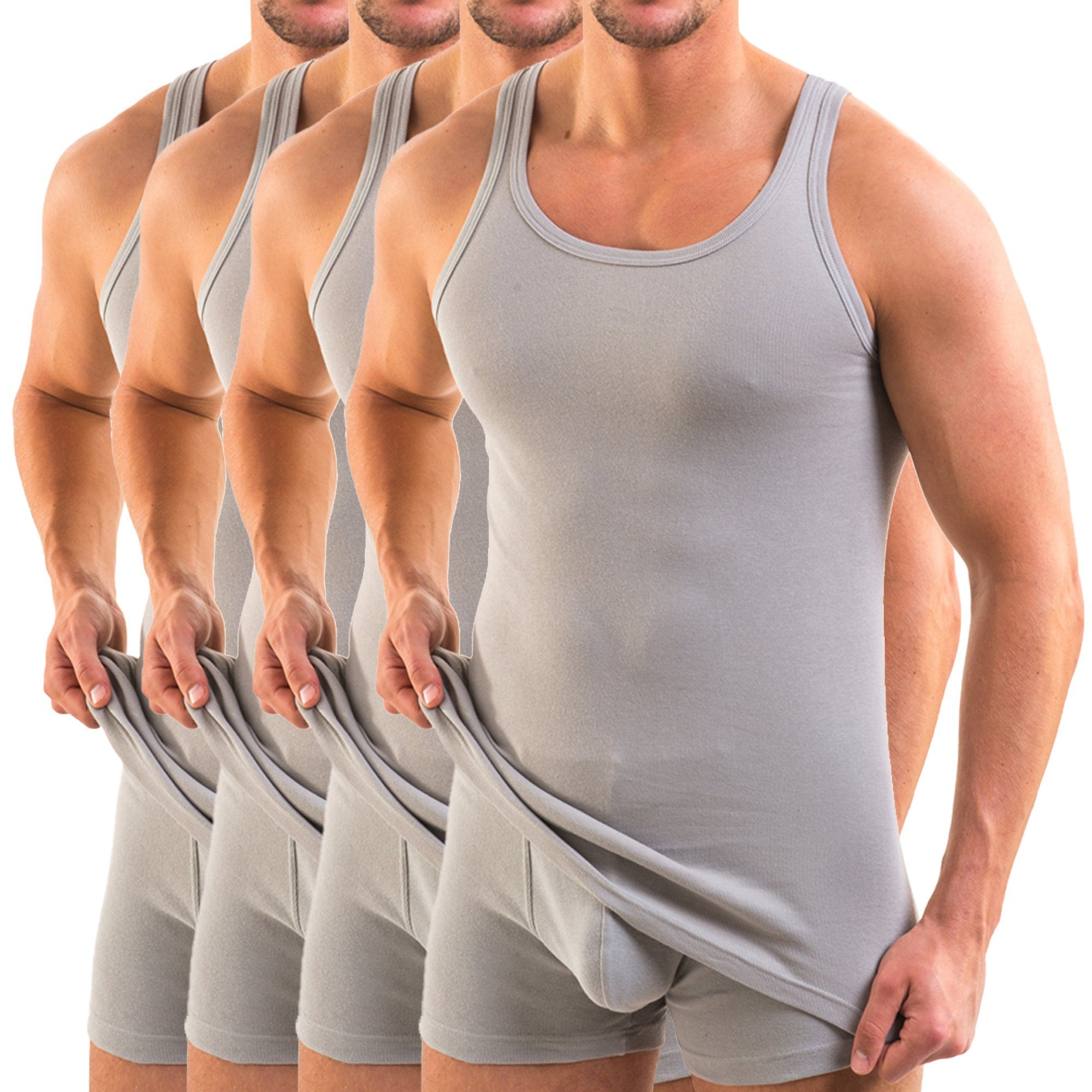 HERMKO Unterhemd 3000 4er Pack Herren Tank Top (Weitere Farben) Bio-Baumwol günstig online kaufen