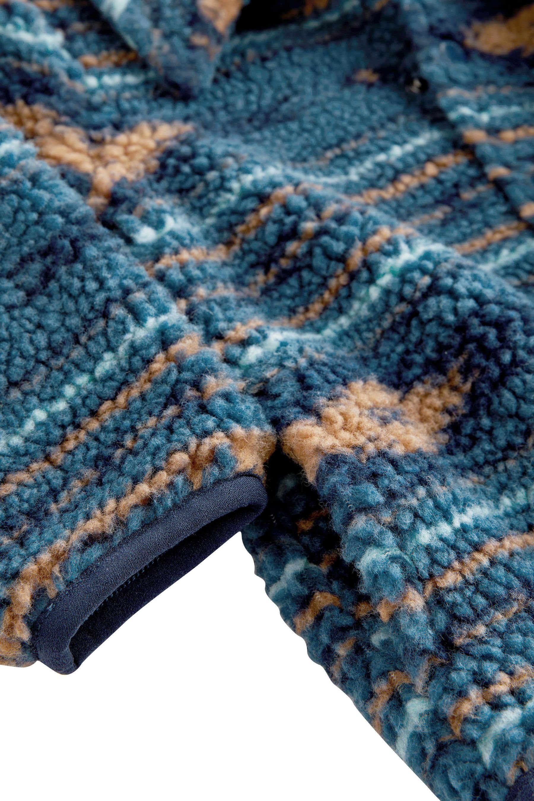 Fleecehemd Pattern Next Blue (1-tlg) Teddykunstfell-Hemdjacke