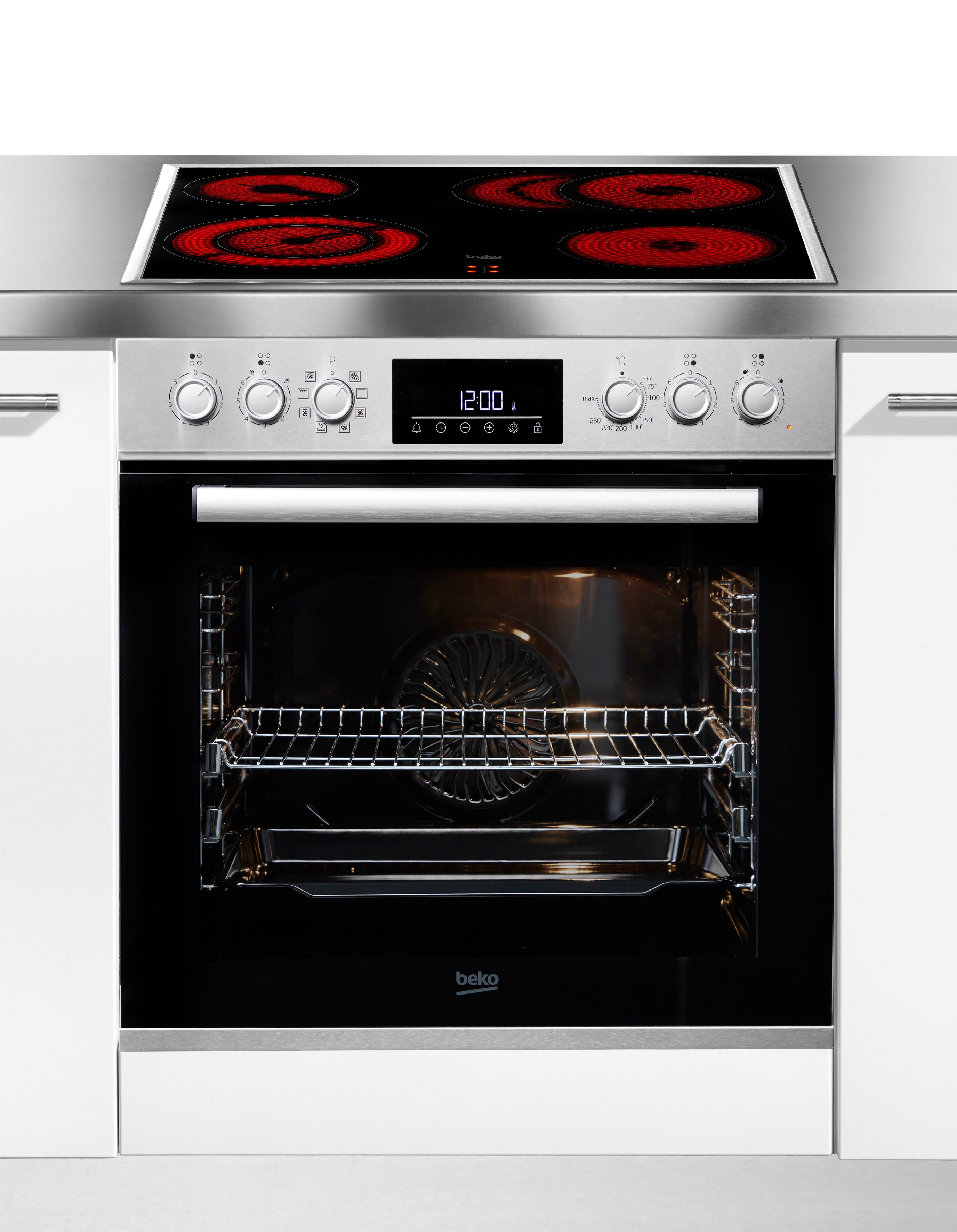 BEKO Elektro-Herd-Set Einbauherd-Set BBUM12322X, mit 2-fach-Teleskopauszug, katalytische Reinigung, Multifunktionsofen mit 8 Heizarten