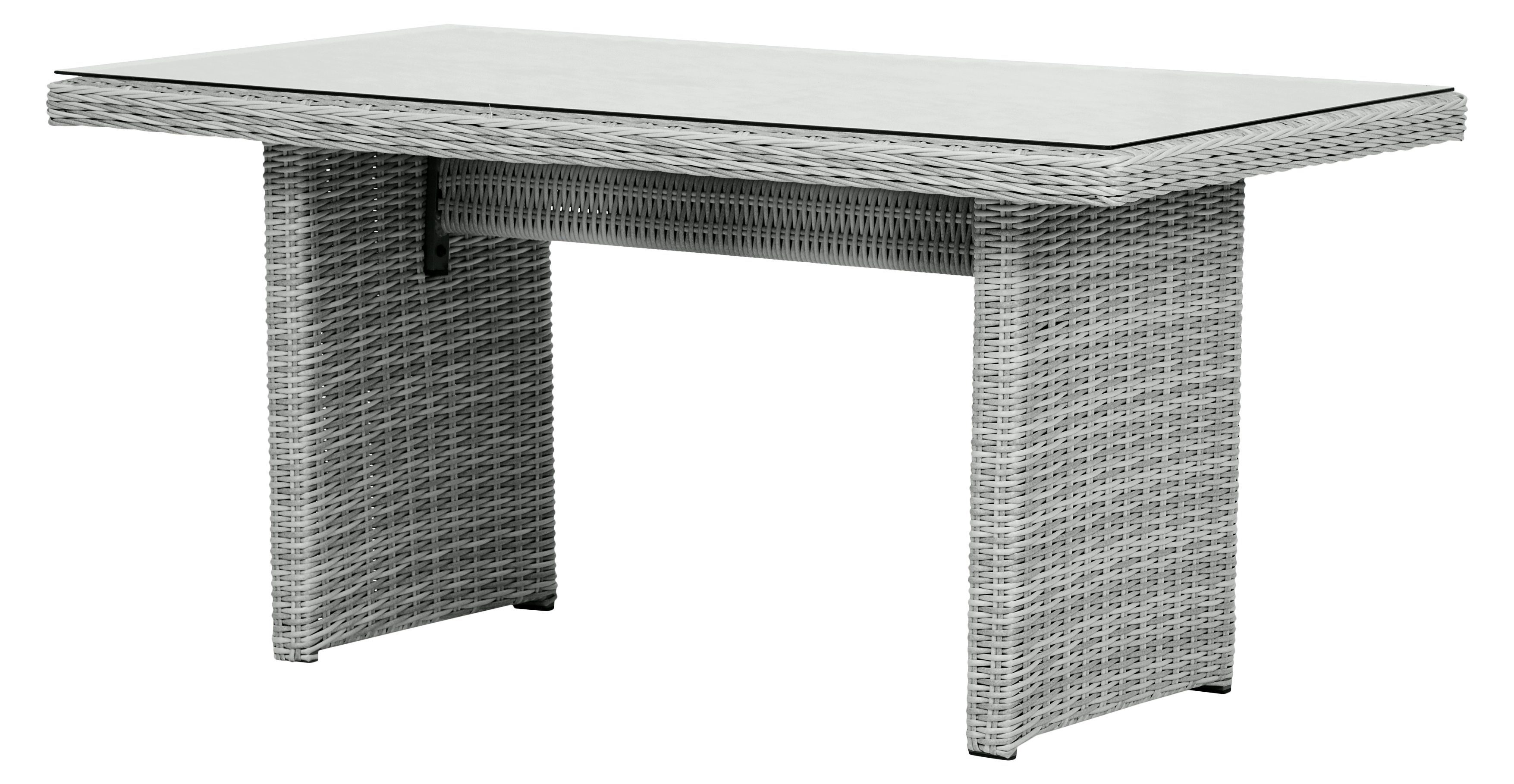 ebuy24 Gartentisch »Vinor Gartentisch 141,5 x 76 cm, mit Glasplatte, s«