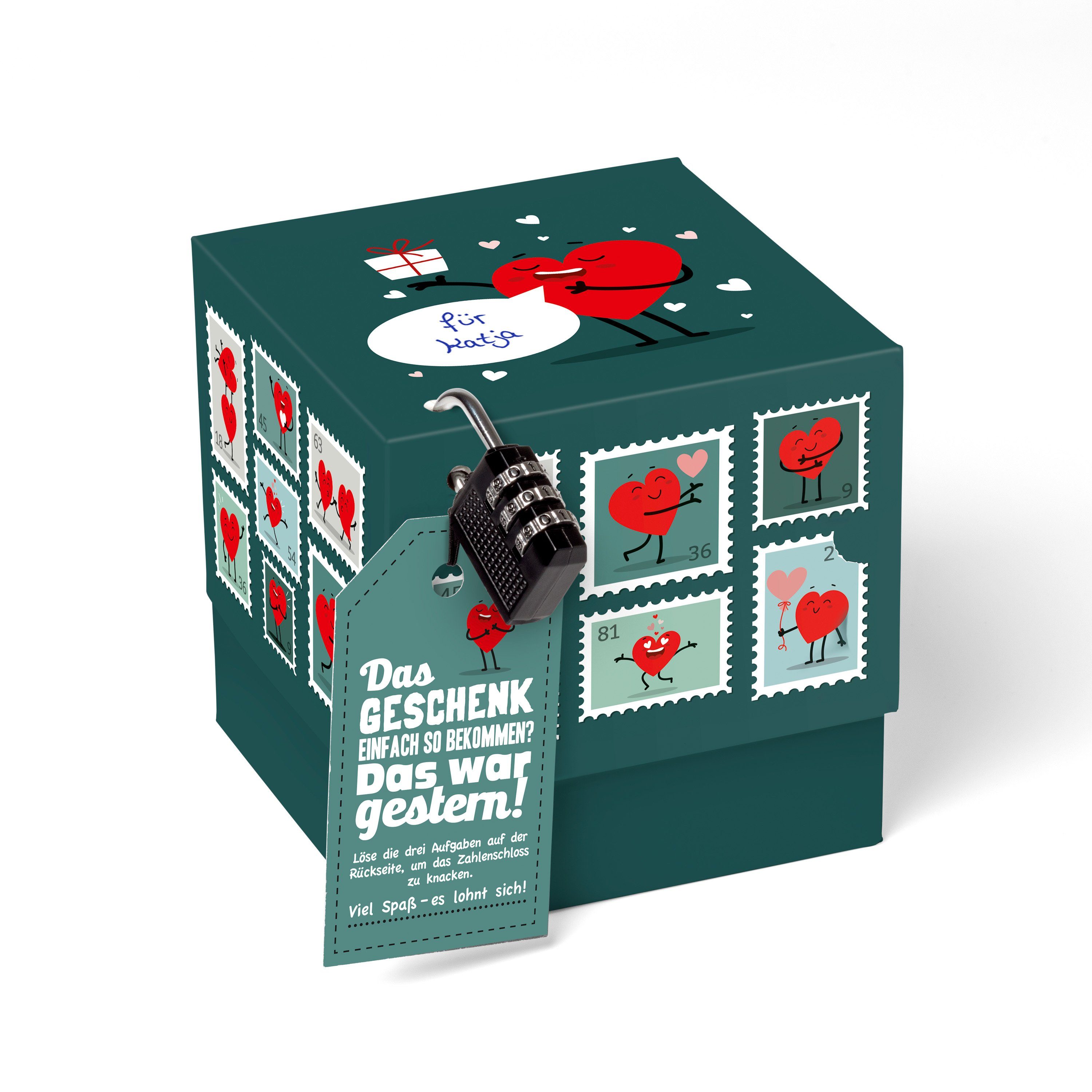 SURPRISA Geschenkbox Geschenkbox mit Samt und Glanz, Rätselbox für Geschenke und Gutscheine, zum Valentinstag, Jahrestag, Hochzeitstag