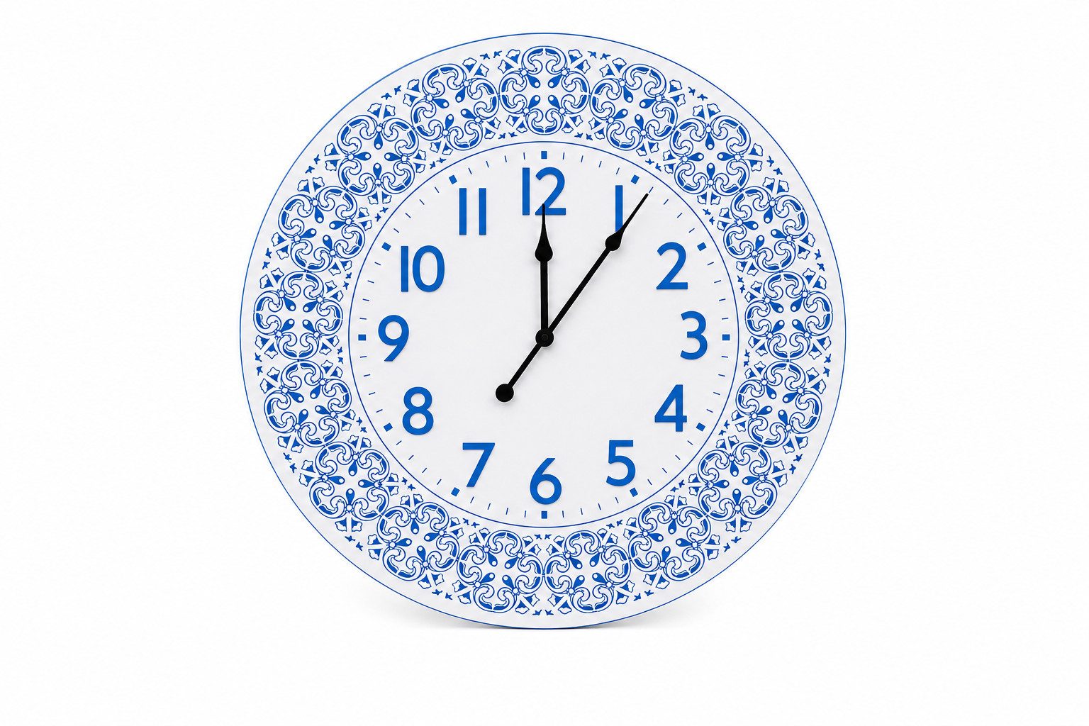 OTTO home Wanduhr Blue Sky mit detailreichen Ornamenten, 58cm groß (Küchenuhr, Wanduhr)