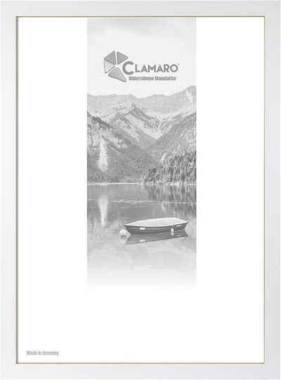 Clamaro Bilderrahmen Bilderrahmen Weiss matt CLAMARO Collage nach Maß FSC® Holz Modern eckig M3016 50x60 in Weiss matt