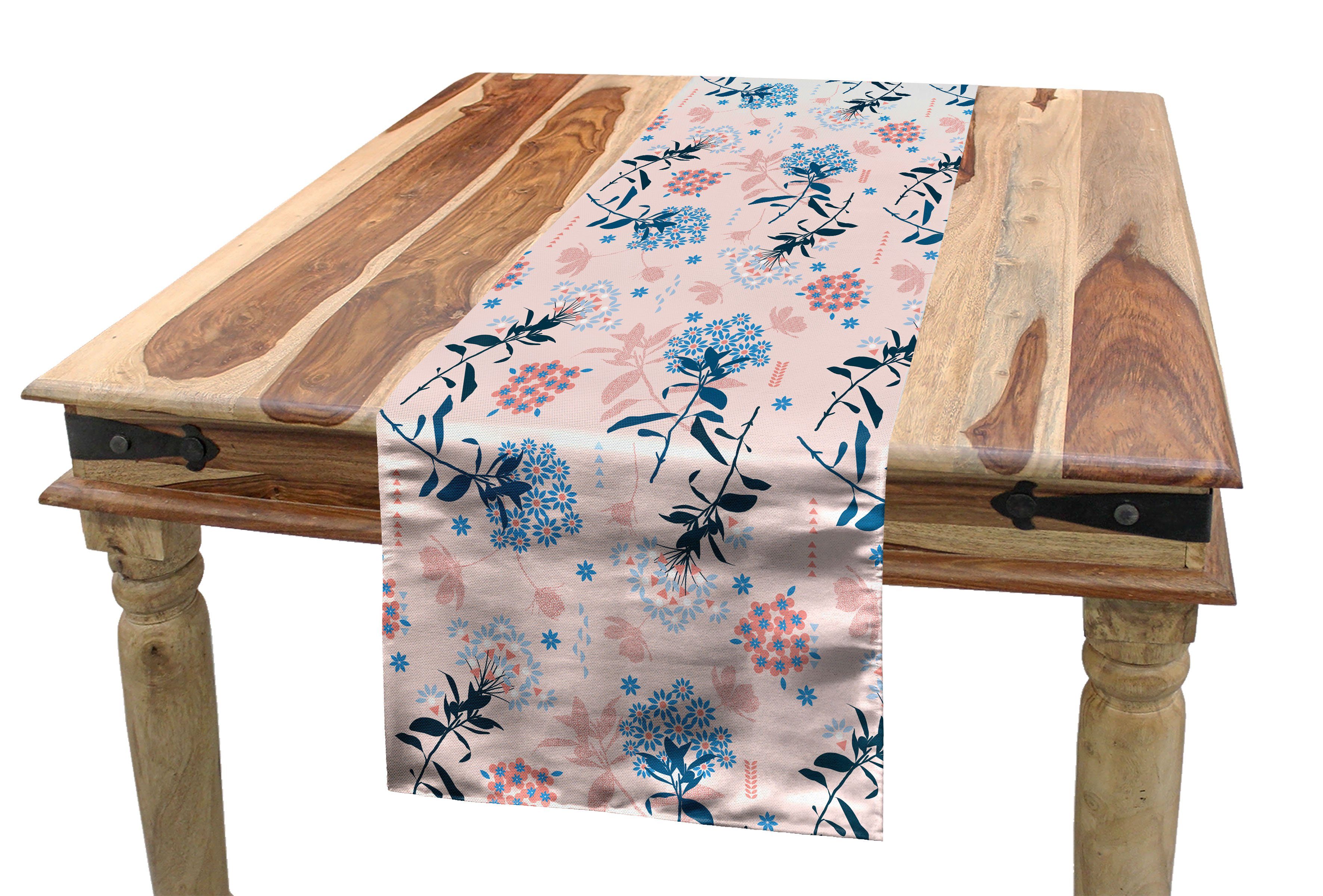 Abakuhaus Tischläufer Esszimmer Küche Rechteckiger Dekorativer Tischläufer, Blumen Blumen auf einem Blush Kulisse