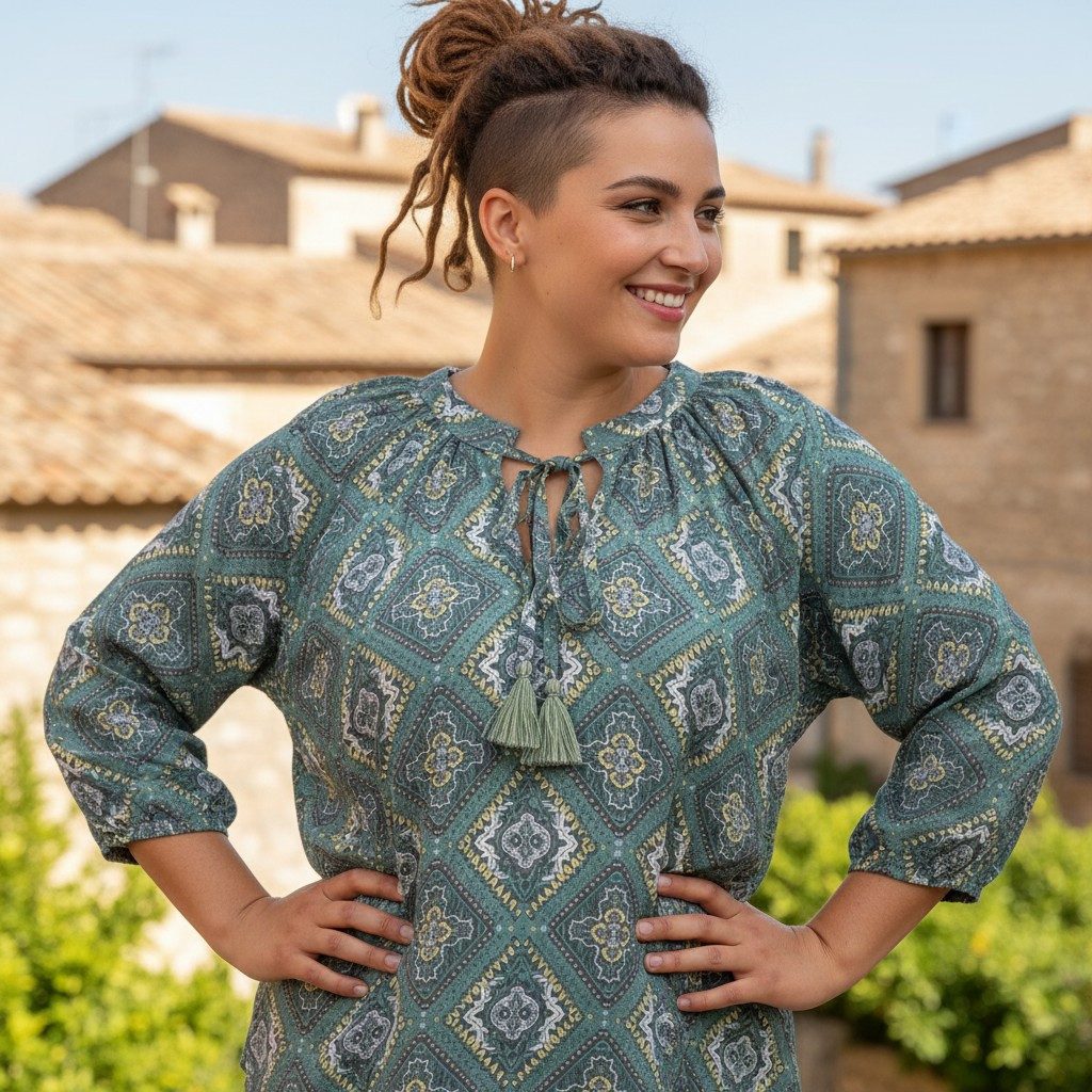 Guru-Shop Longbluse Blusentunika, Langarmbluse, plus size.. Boho, Ethno Sty günstig online kaufen