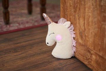 Heitmann DECO Bodentürstopper Türstopper Einhorn, aus Stoff mit Glitzer, beige/rosa