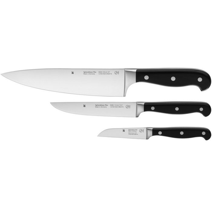 WMF Messer-Set Spitzenklasse Plus (Set 3-tlg) Messerklingen aus Spezialklingenstahl Made in Germany