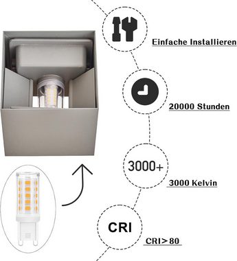 ZMH LED Wandleuchte Aussen Wandlampe: Außenwandleuchte Innen Up Down Modern IP65, G9, Mit Leuchtmittel, Wasserdicht Einstellbarer Strahl Flurlampe für Wohnzimmer