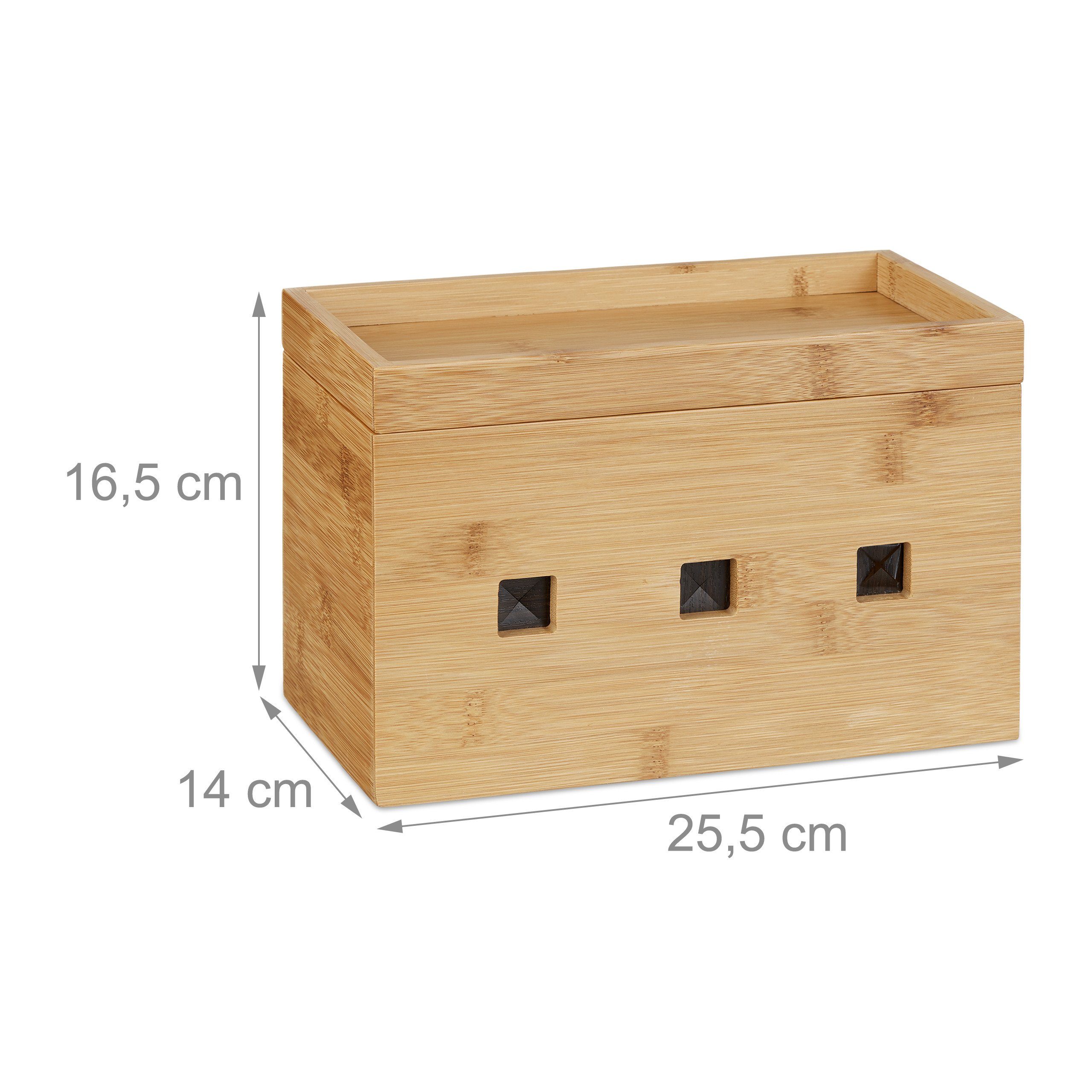relaxdays Kabelbox Bambus