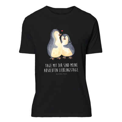 Mr. & Mrs. Panda T-Shirt Pinguin umarmend - Schwarz - Geschenk, Hochzeit, Hochzeitsgeschenk, U (1-tlg)