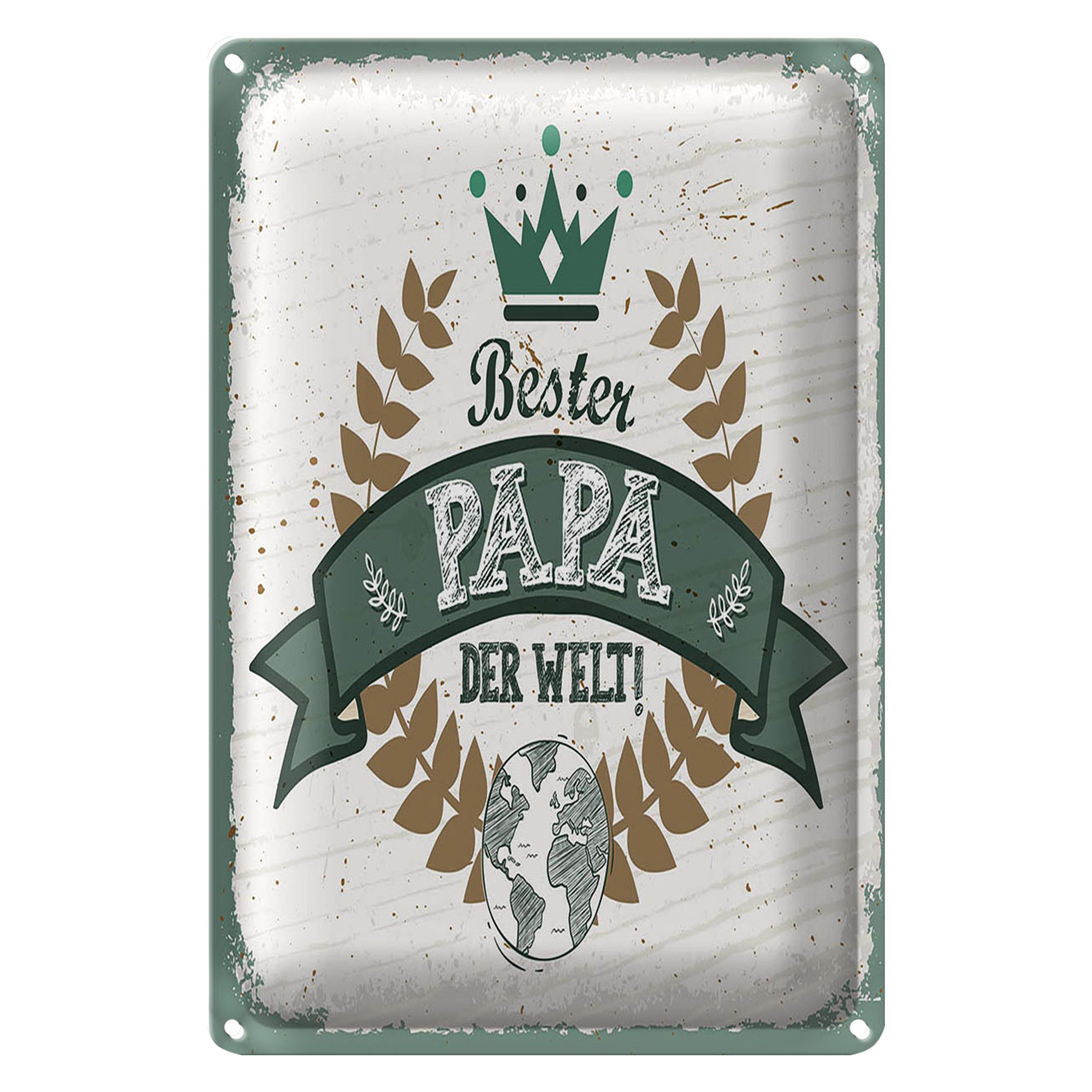 Roomando Metallschild Blechschild Spruch Bester Papa der Welt 20x30cm
