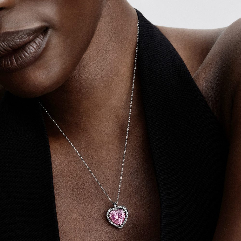 Pandora Kette mit Anhänger 394414C01-45, pinkes Herz günstig online kaufen