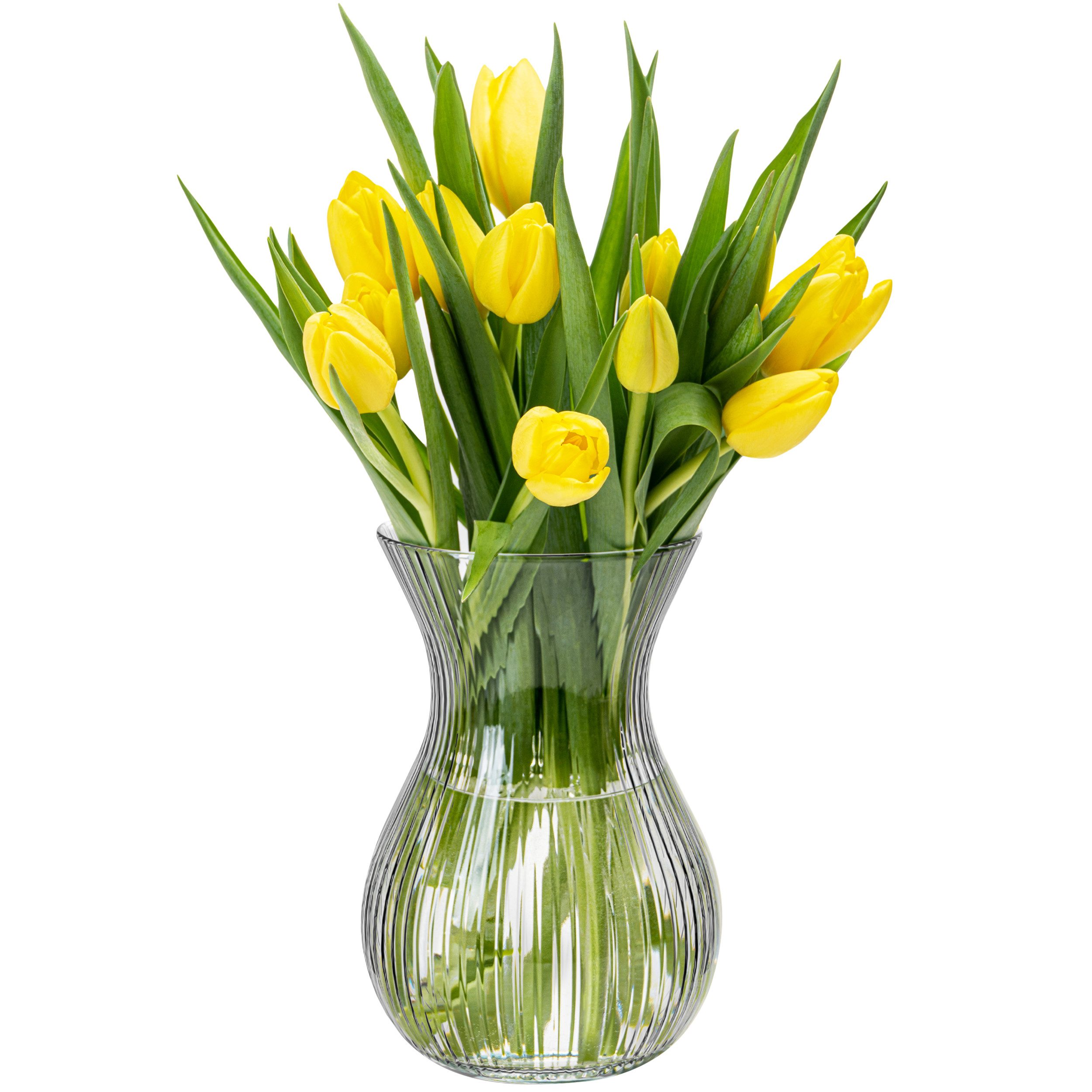 KONZEPT Tischvase Glasvase geriffelt 18 cm günstig online kaufen