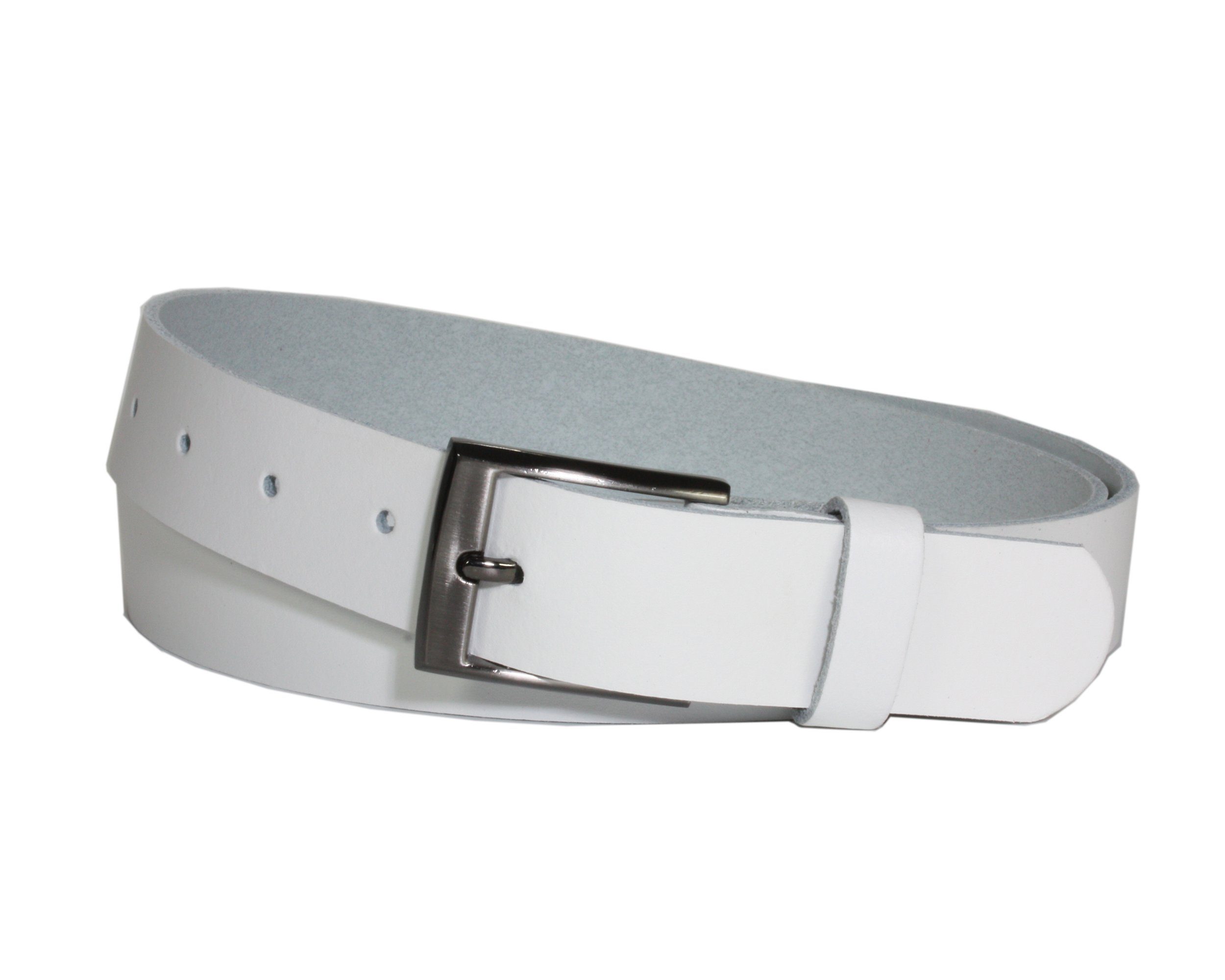 COLOGNEBELT Ledergürtel C20-SL 3 cm breiter Ledergürtel in Weiß mit eckiger günstig online kaufen