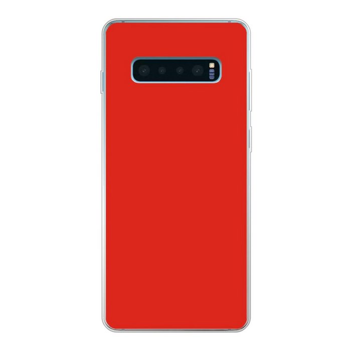 MuchoWow Handyhülle Rot - Muster - Design Phone Case Handyhülle Samsung Galaxy S10 Lite Silikon Schutzhülle