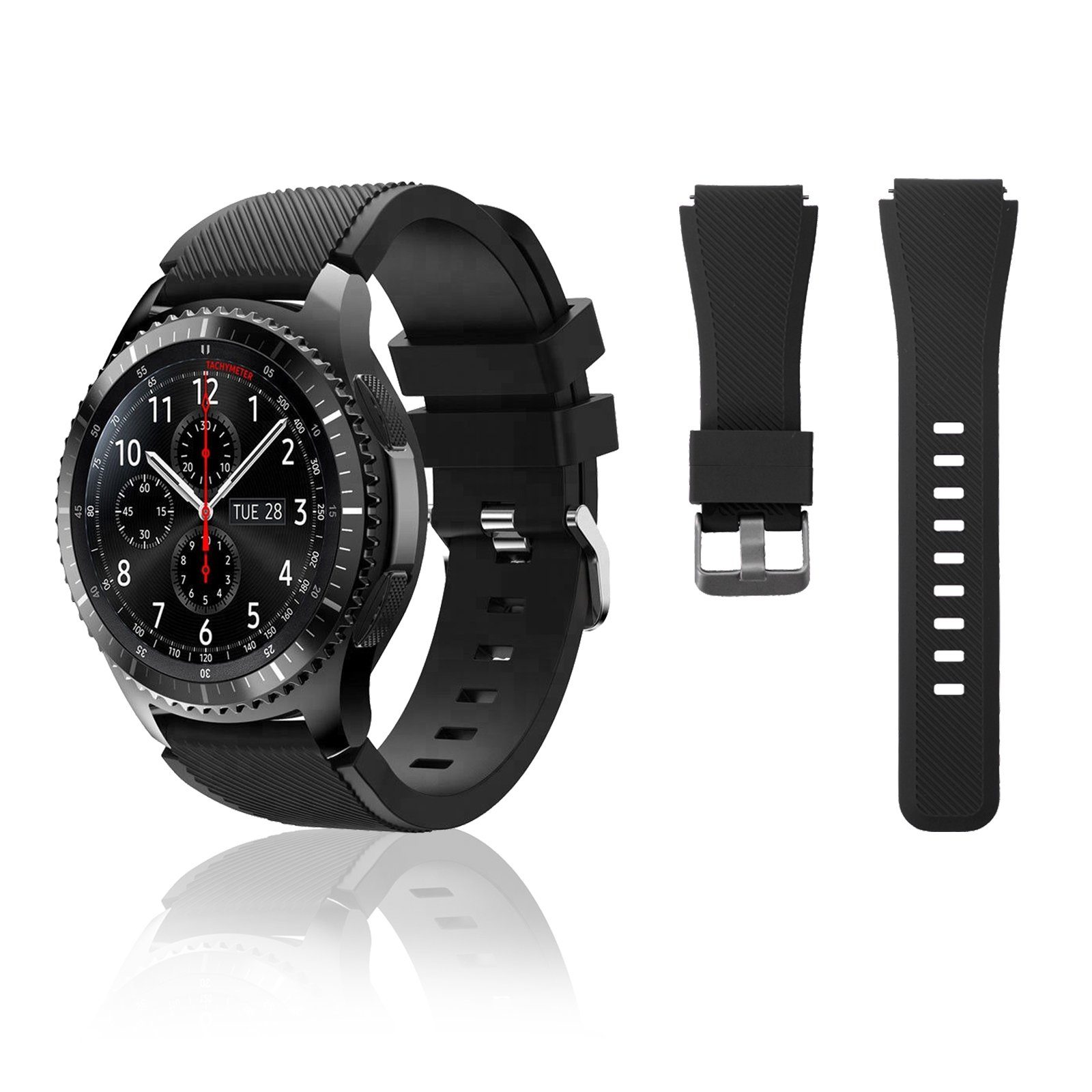 für S3, gear 46mm, R840, schwarz Diida watch Twill, Smartwatch-Armband Silikon, Uhrenarmband,Watch Galaxy Band,Armband,Uhrenarmbänder, watch3 45mm Galaxy