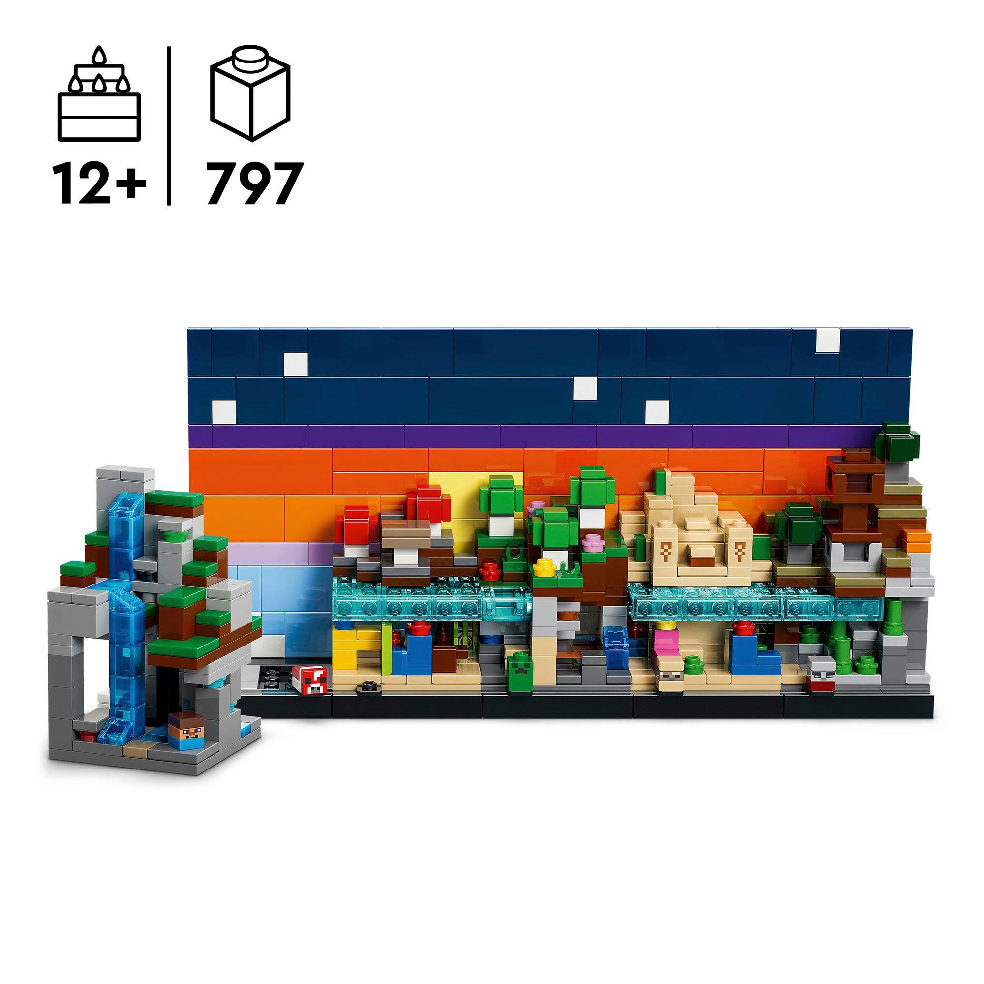 LEGO® Mini-Biome (21589), LEGO Minecraft Konstruktionsspielsteine, (797 St), Made in Europe
