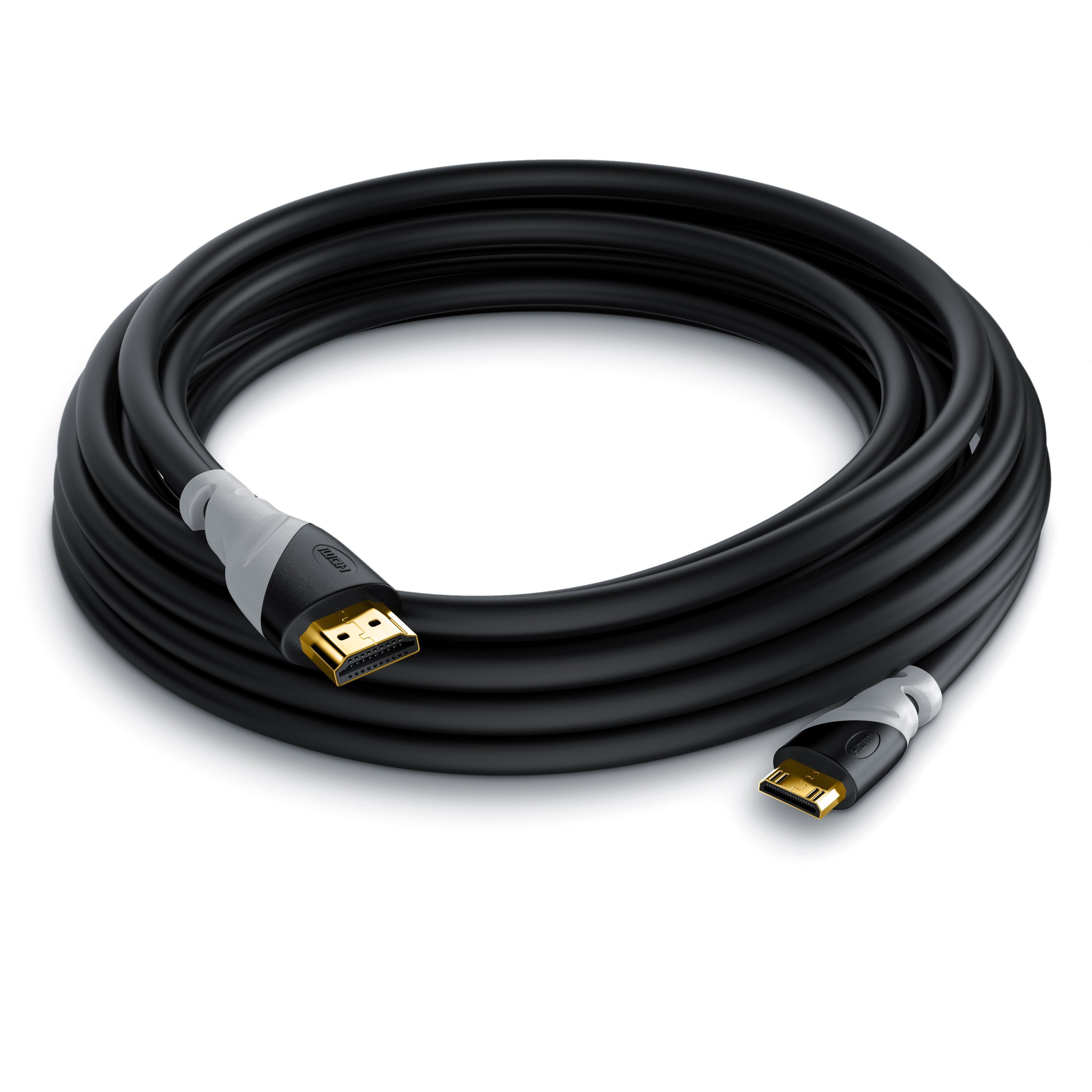CSL HDMI-Kabel, 2.0, HDMI Typ C (Mini), HDMI Typ A (500 cm), Ultra HD, UHD, 2160p, 4k bei 30 Hz, 1080p, 3D, Ethernet - 5m