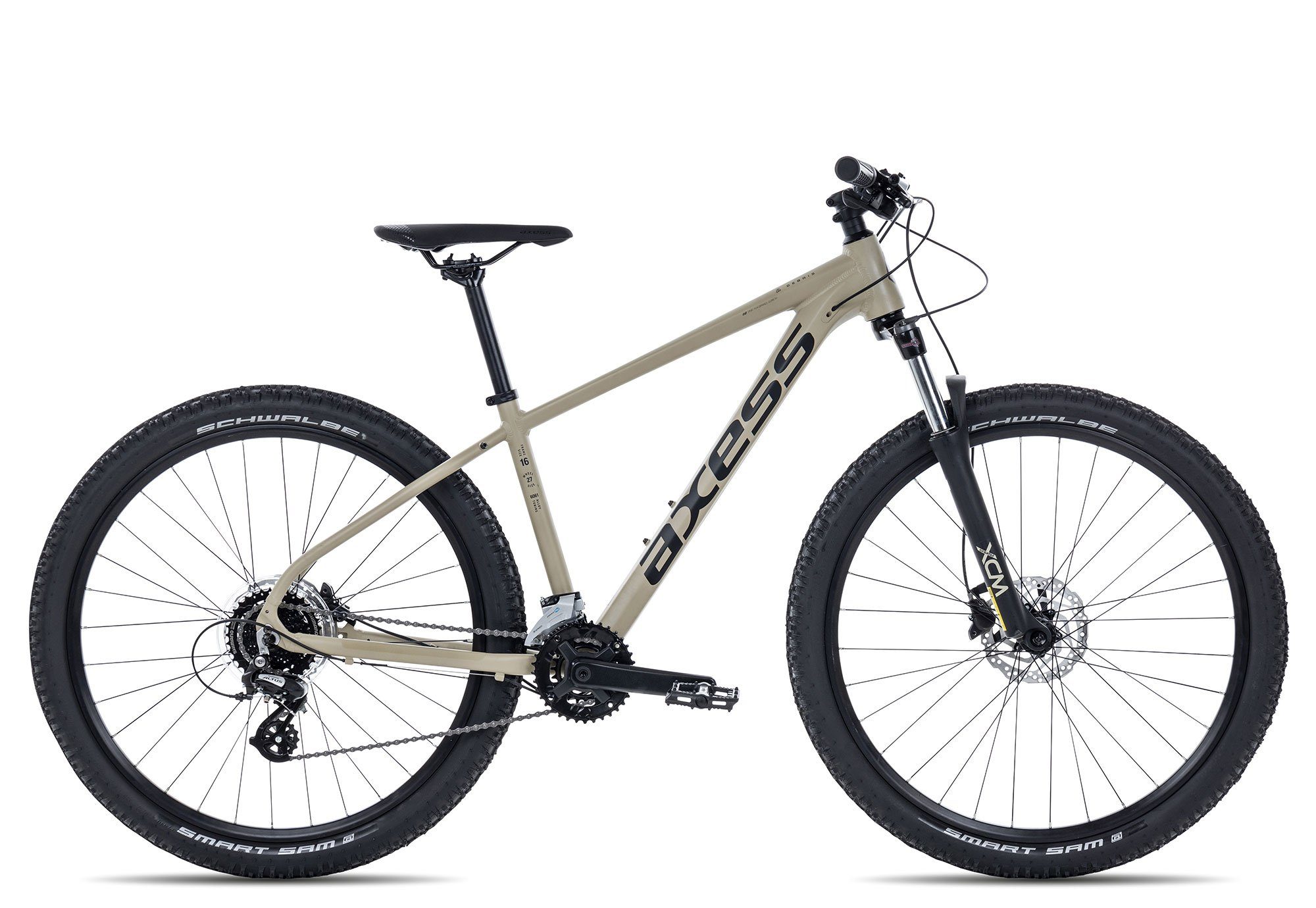 Axess Mountainbike DEBRIS 2023, 16 Gang Shimano RD-M360 Acera 8 Schaltwerk, Kettenschaltung, MTB-Hardtail braun/beige matt brown