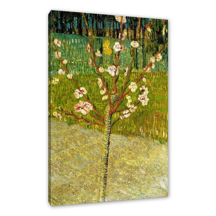 Pixxprint Leinwandbild Vincent Van Gogh - Blühender Mandelbaum Wanddekoration (1 St) Leinwandbild fertig bespannt inkl. Zackenaufhänger