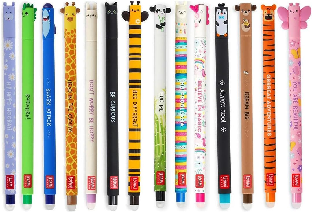 Legami Gelschreiber 14er Set Gel-Radierstifte, Erasable Pen, Stifte mit radierbarer Tinte, (14-tlg)