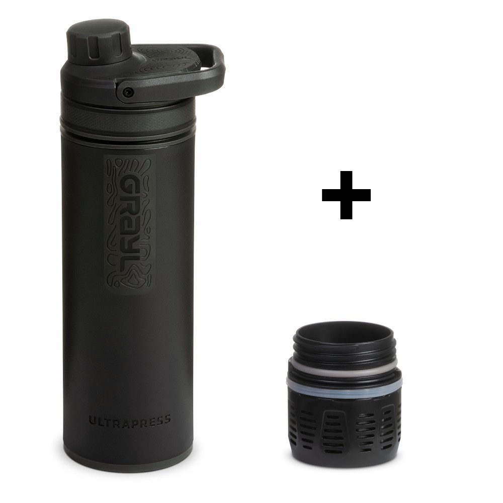 Wasserfilter GRAYL UltraPress™ Purifier Bottle Covert Black + Ersatzfilter