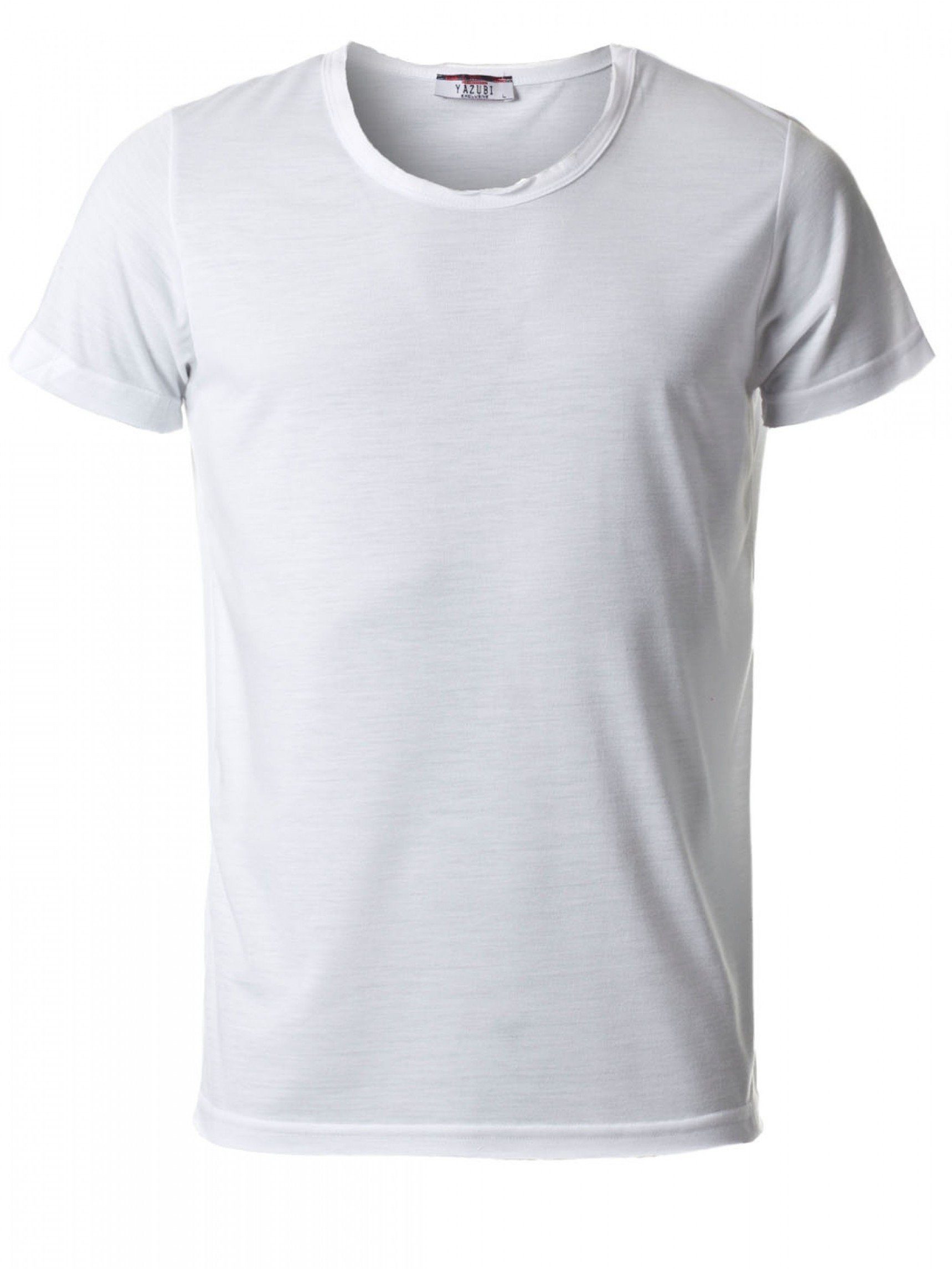 modernes O-Neck (white) - Rundhalsshirt Noah (1-tlg) T-Shirt Weiß Yazubi Yazubi Shirt