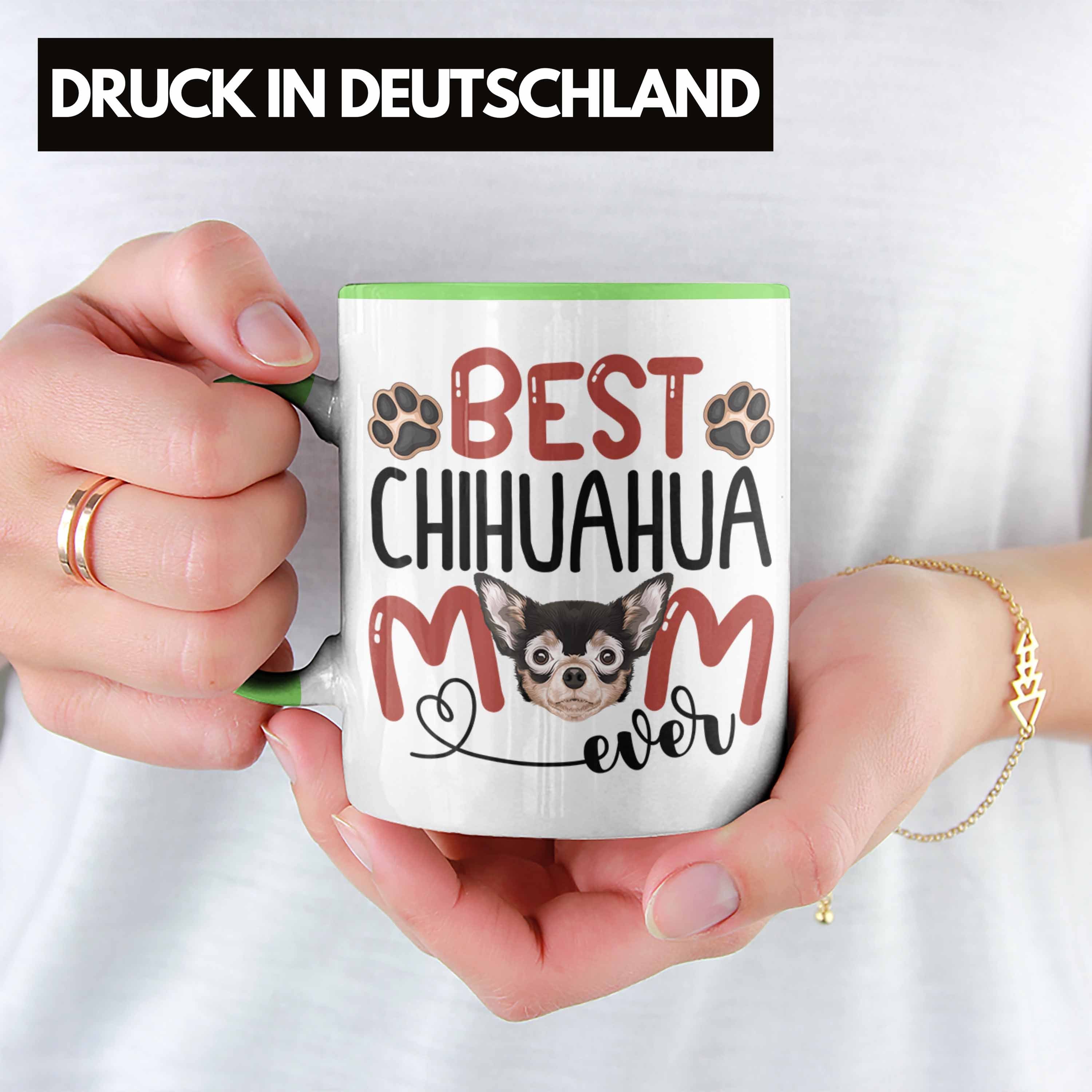 Tasse Lustiger Spruch Trendation Chihuahua Geschenkidee Geschenk B Besitzerin Tasse Grün Mom