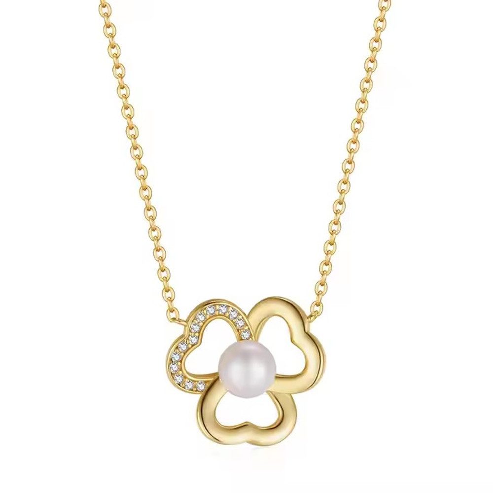 Runde Perlé Perlenkette Blume mit Perle, günstig online kaufen