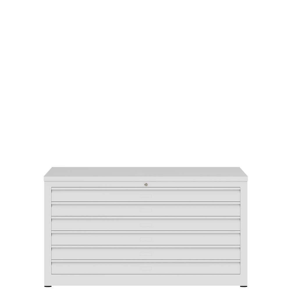 Zeichnungsschrank, und x Mehrzweckschrank Steelboxx Lüllmann® - keine 605 mm 835 Weiß erforderlich Montage (1-St) | 1135 montiert A1, 6 verschweißt x Komplett Weiß DIN Schubladen