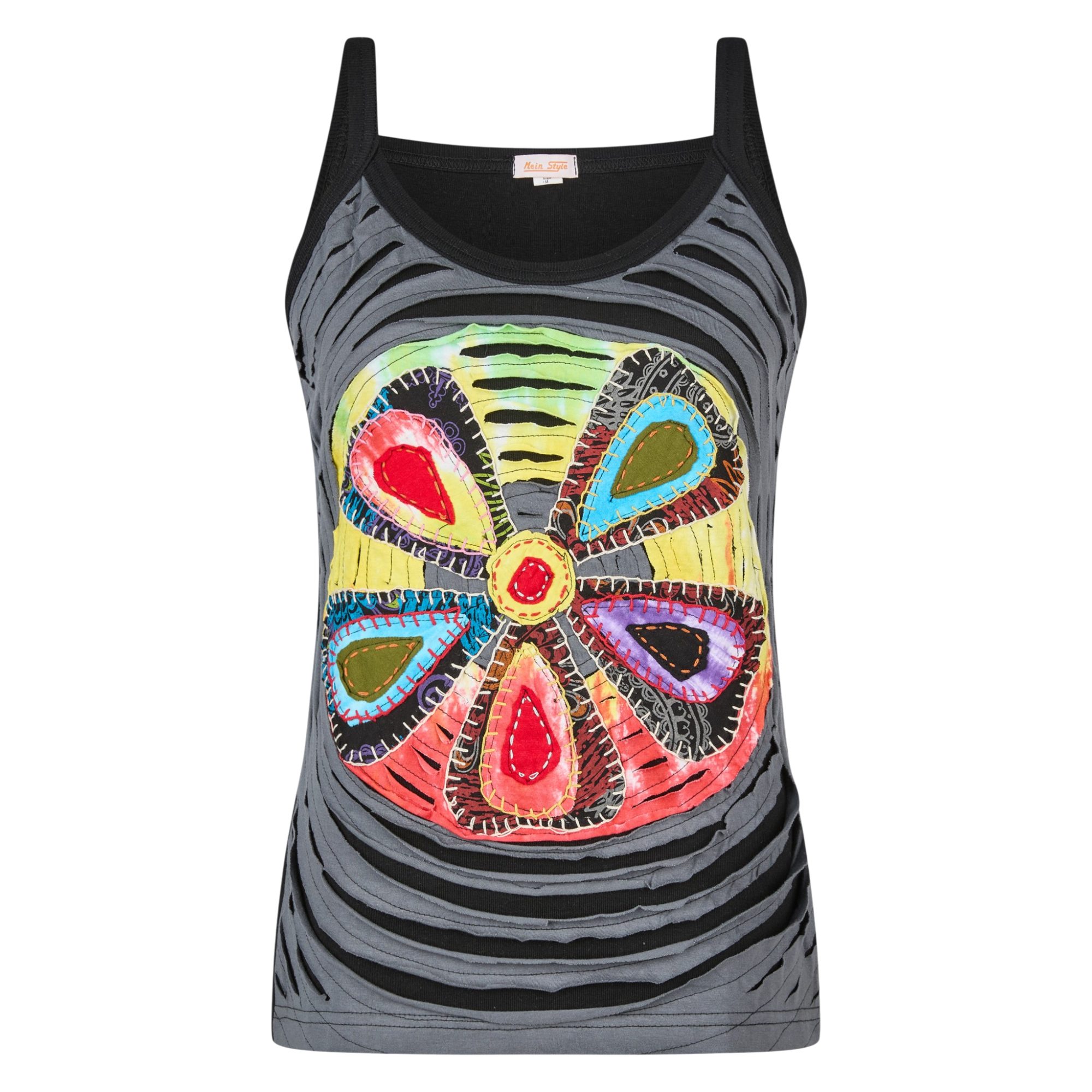 THC Natural Line Tanktop Baumwoll Hippie Mandala Tanktop mit Cutwork (1 Stück, 1-tlg., 1 Stück) mit Cutwork
