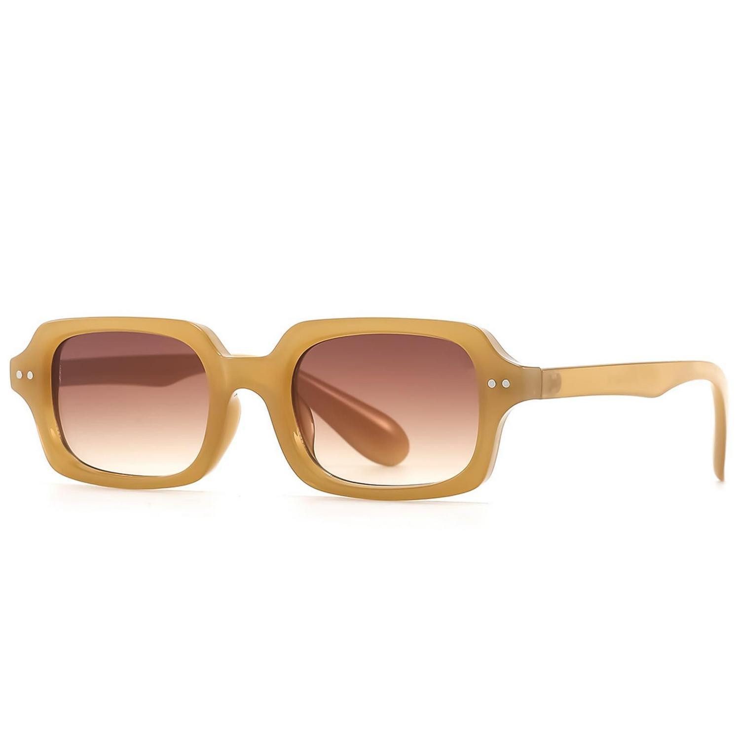 LuxusKollektion Retrosonnenbrille Sonnenbrille Herren Damen eckig getönte Orange-braun 50 Millimeter