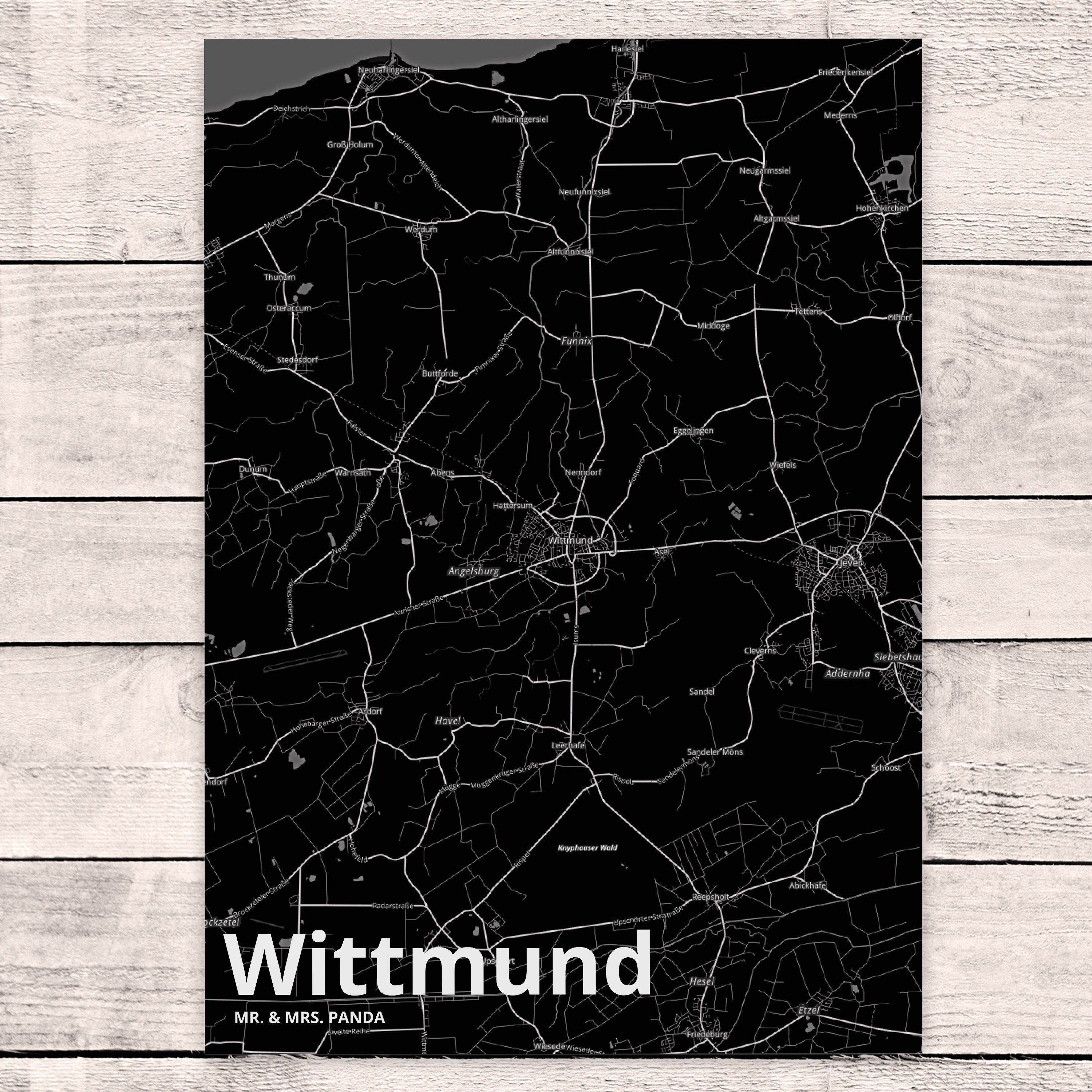 Mr. & Mrs. Panda Postkarte Landkarte Stadtplan, Map Karte Wittmund - Stadt Ansich Dorf Geschenk
